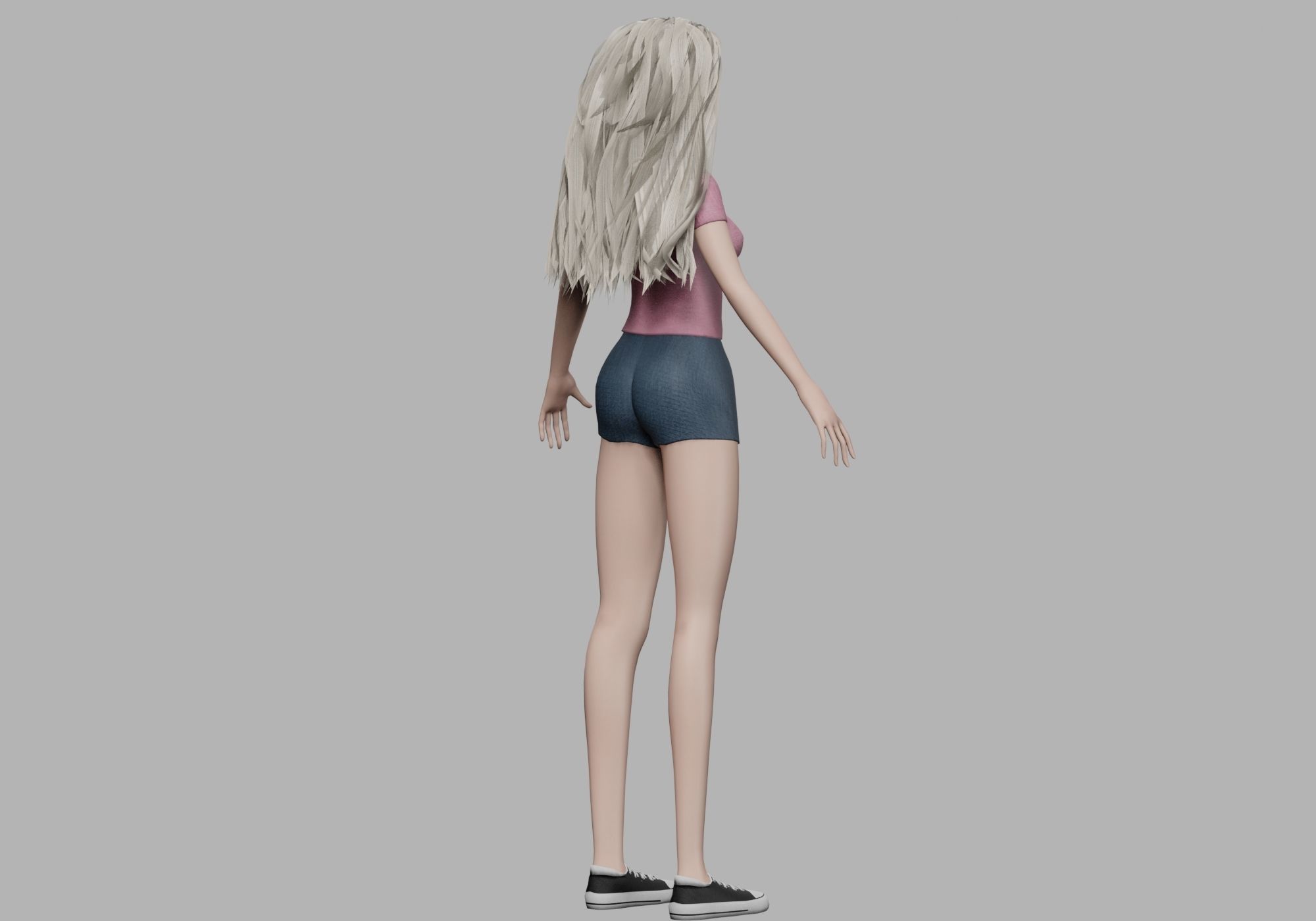 young blond woman V30847 Low-poly 3D model_5