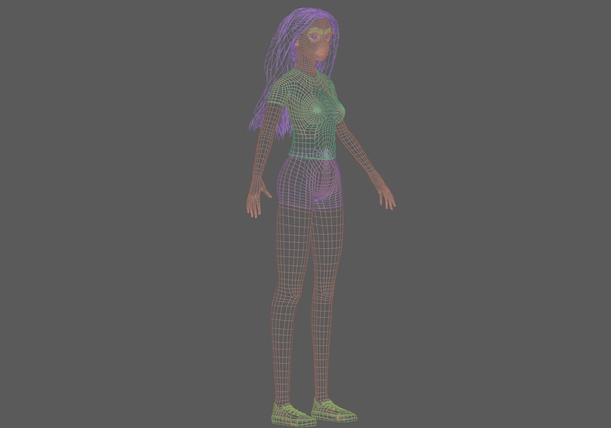 young blond woman V30847 Low-poly 3D model_11