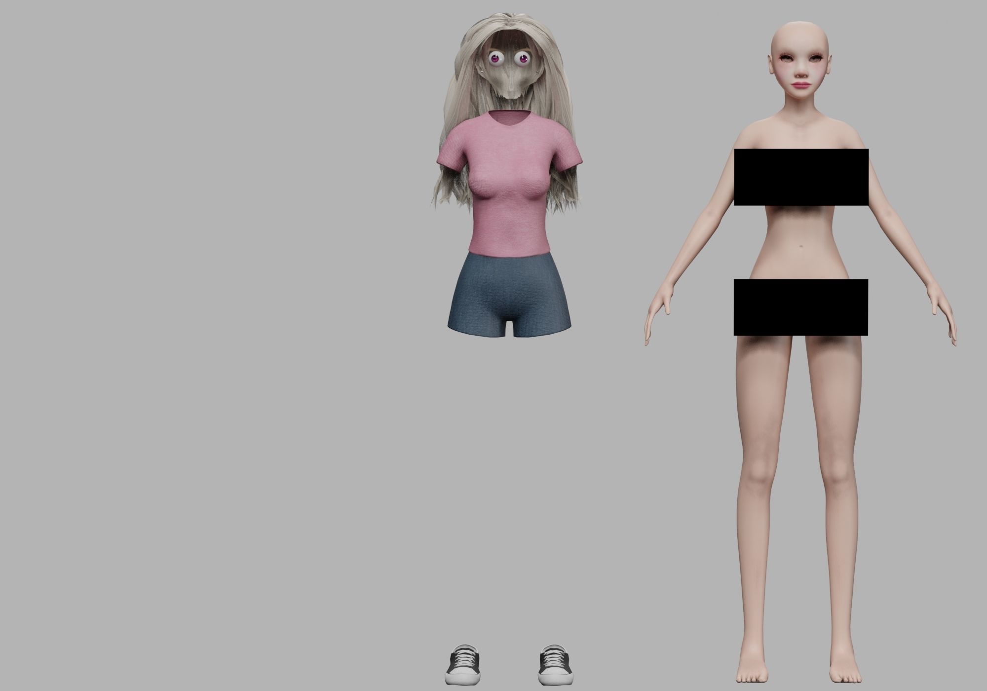 young blond woman V30847 Low-poly 3D model_8