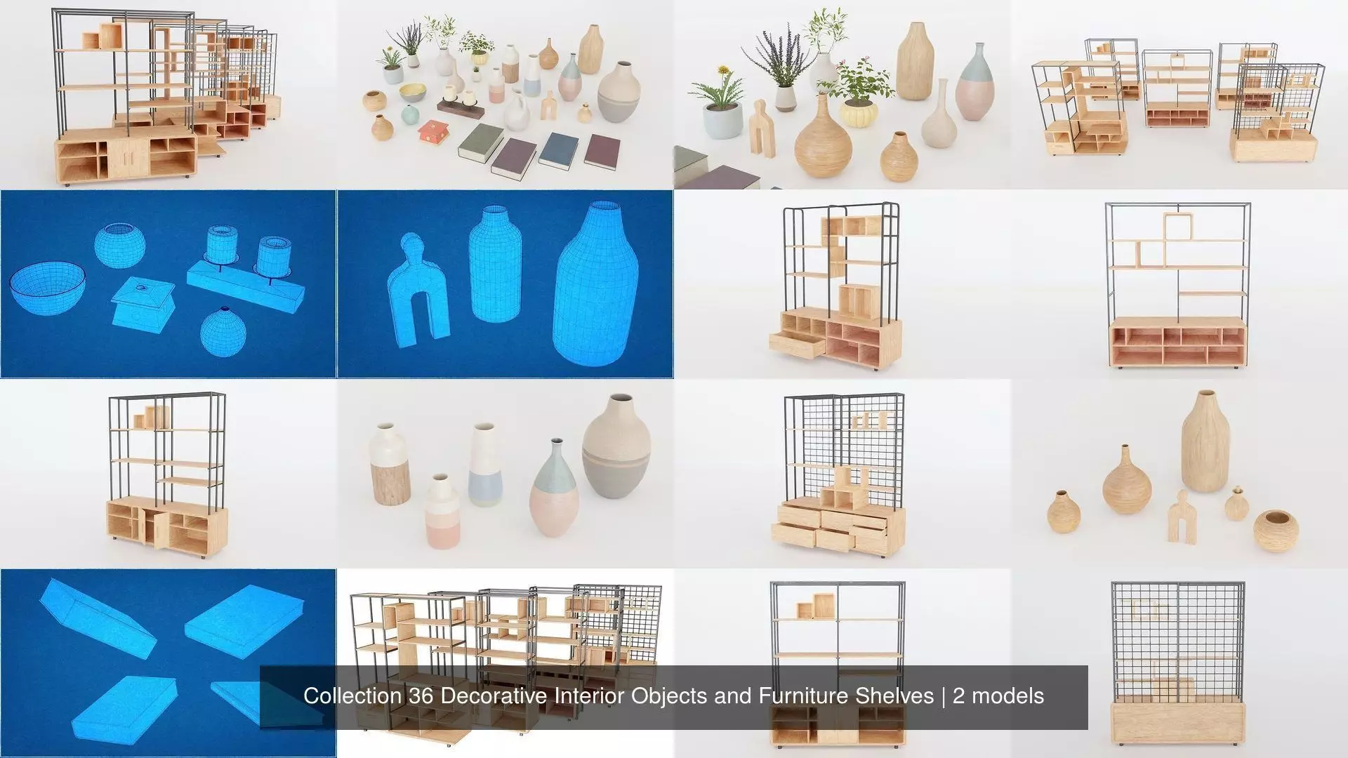 Collection 36 Decorative Interior Objects and Furniture Shelves _1