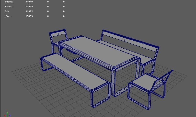 Bellevie Bench 3D model_8