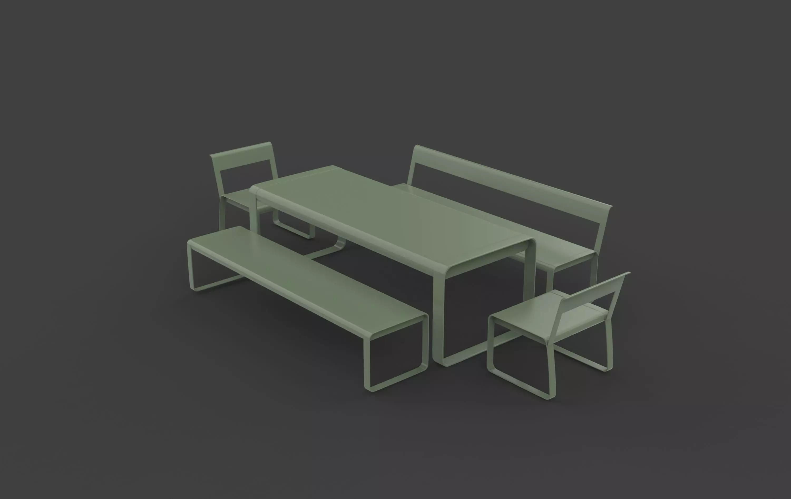Bellevie Bench 3D model_0