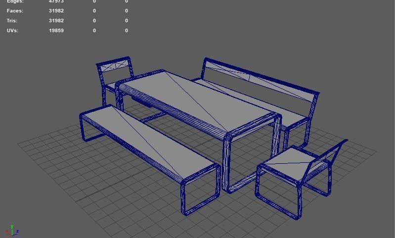 Bellevie Bench 3D model_9