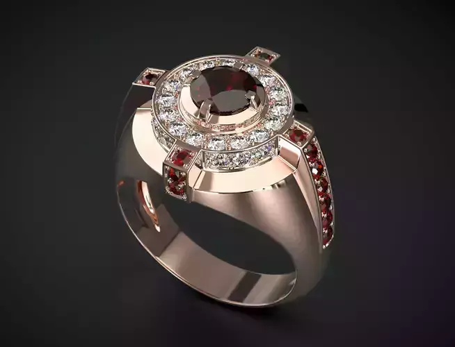 STYLISH MEN S RING WITH STONES Printable Model