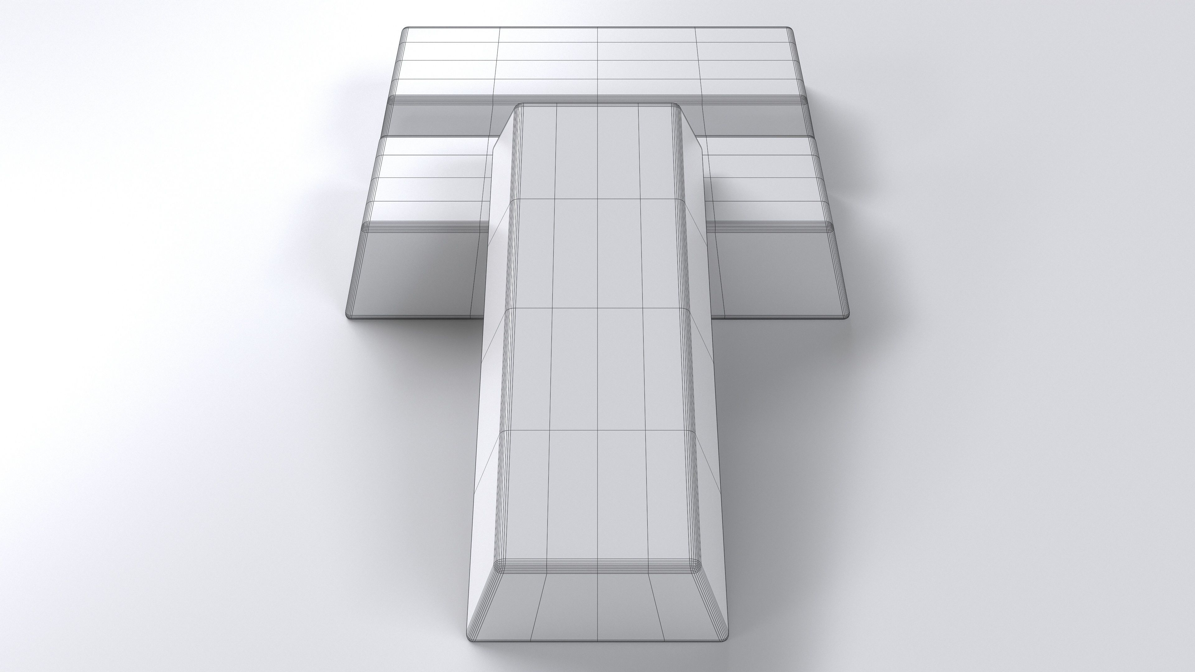 GOLD BAR Low-poly 3D model_4