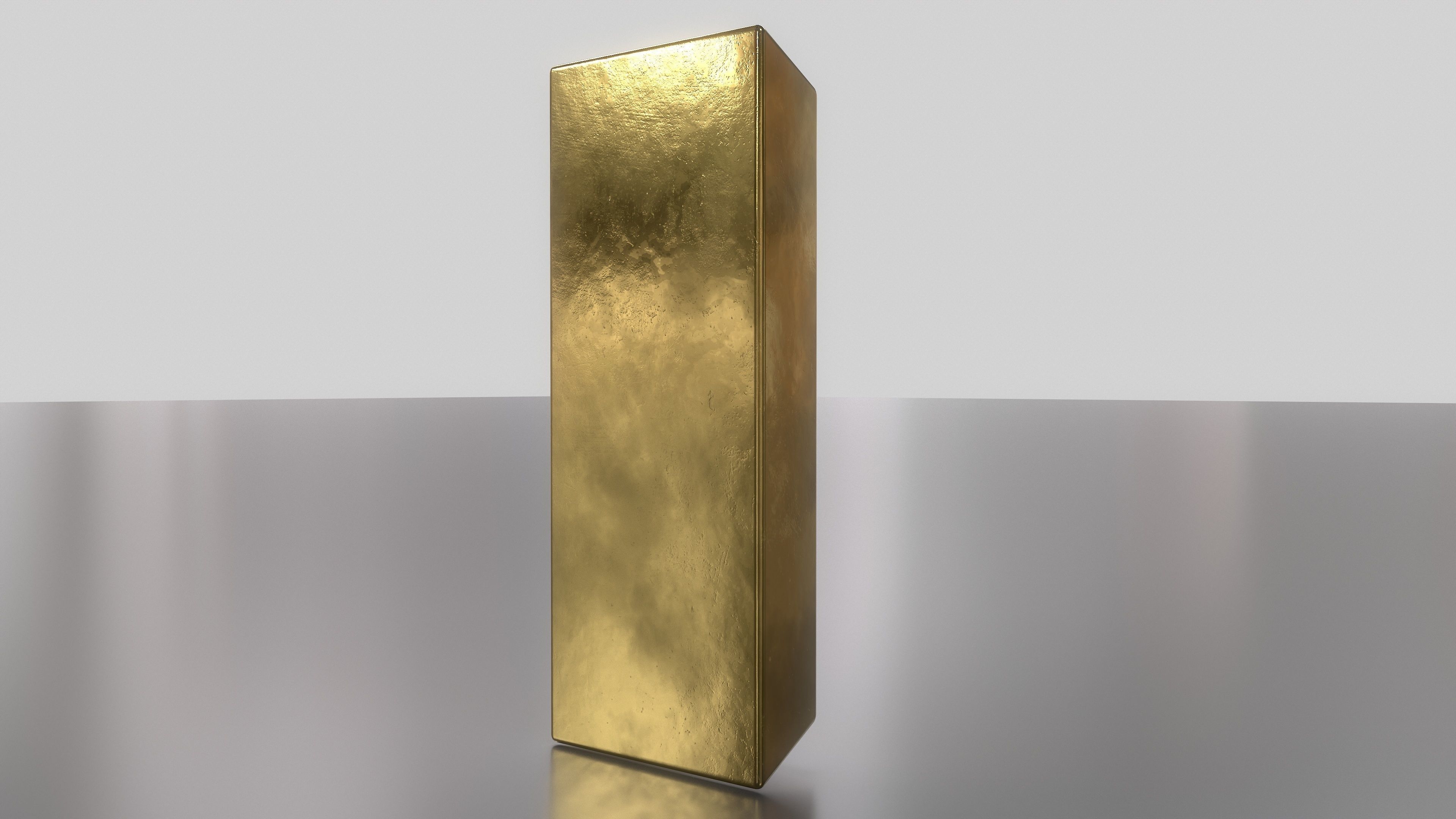 GOLD BAR Low-poly 3D model_7