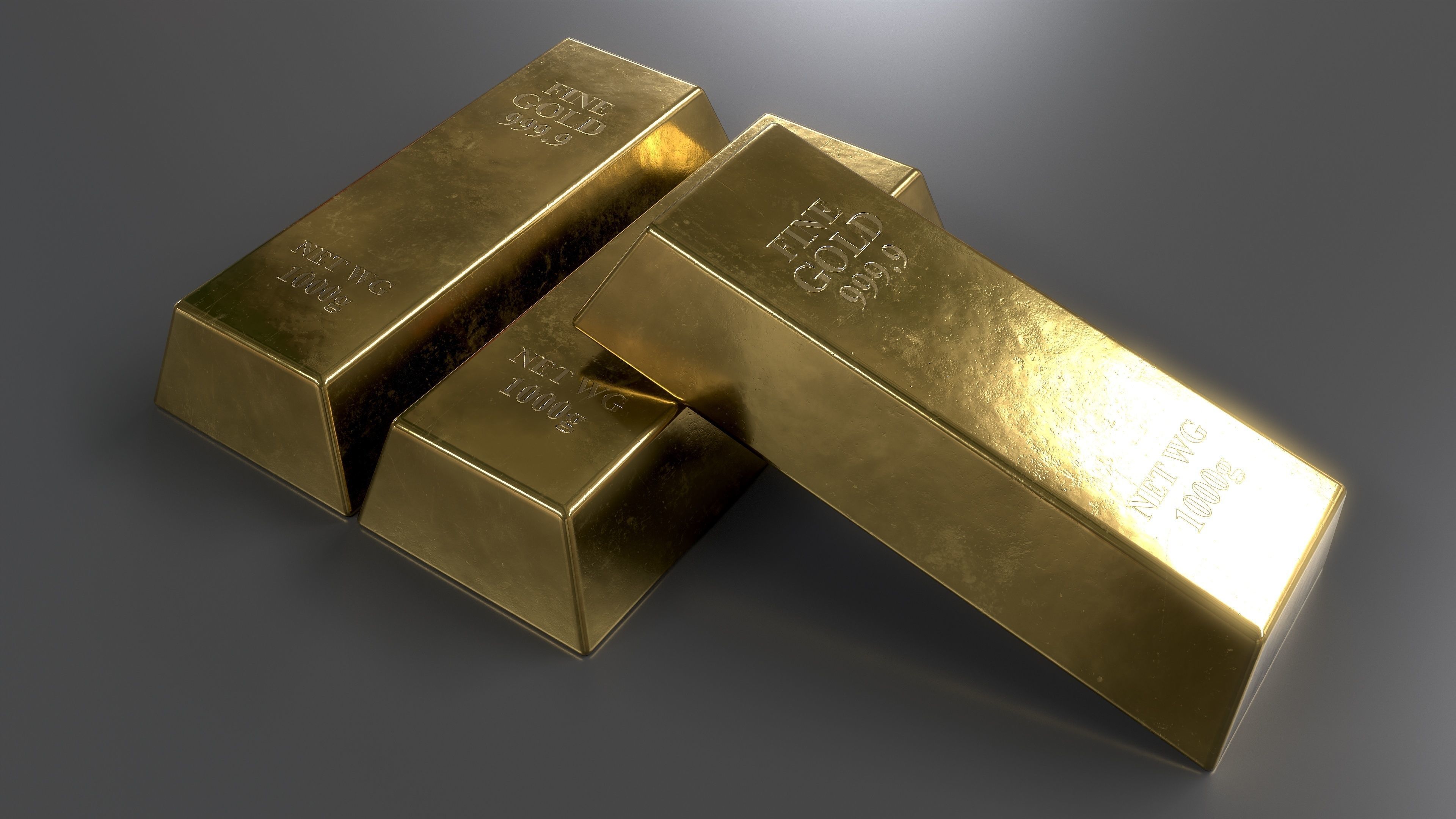 GOLD BAR Low-poly 3D model_2