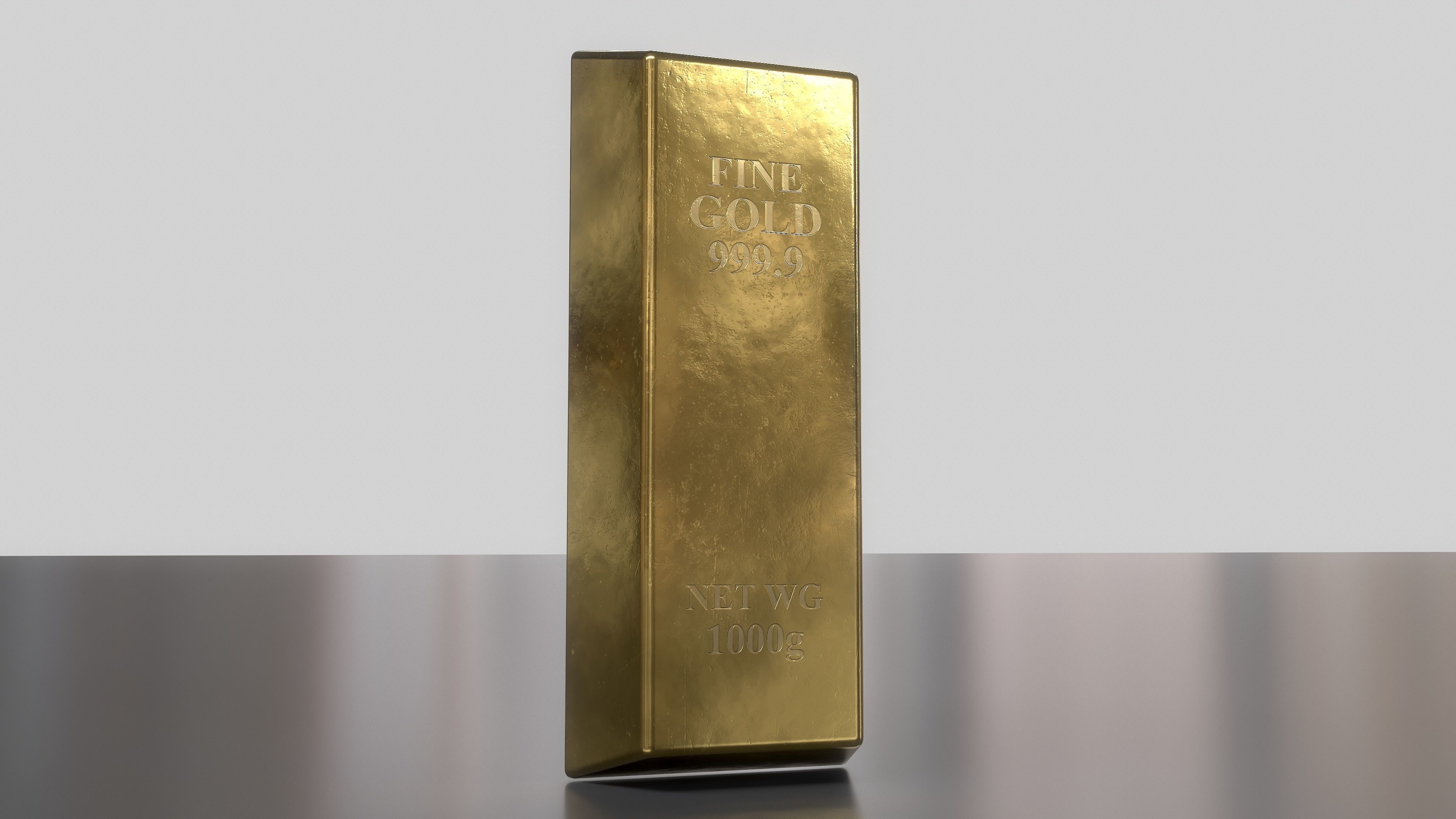 GOLD BAR Low-poly 3D model_5