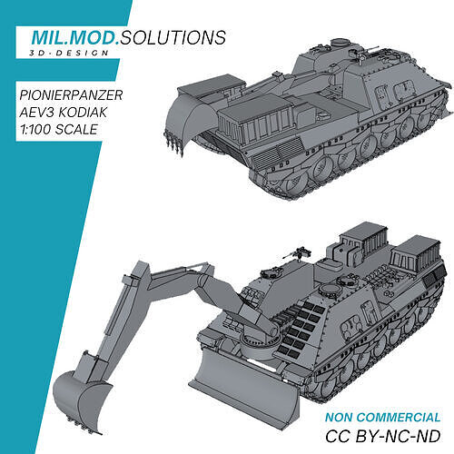 Pionierpanzer AEV3 Kodiak Bundeswehr 3D print model