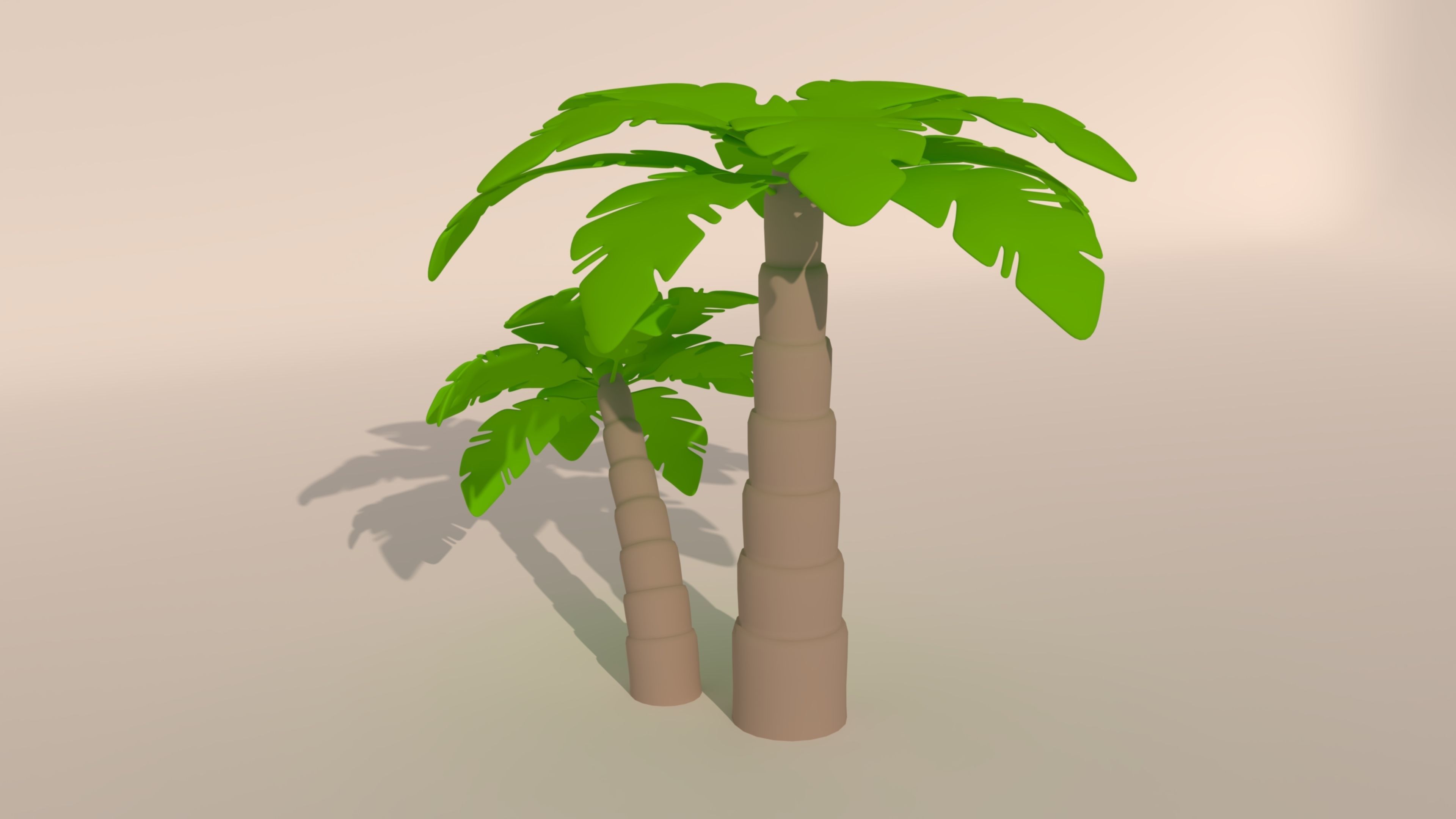 Palm Trees Beach Icon 3D model_5