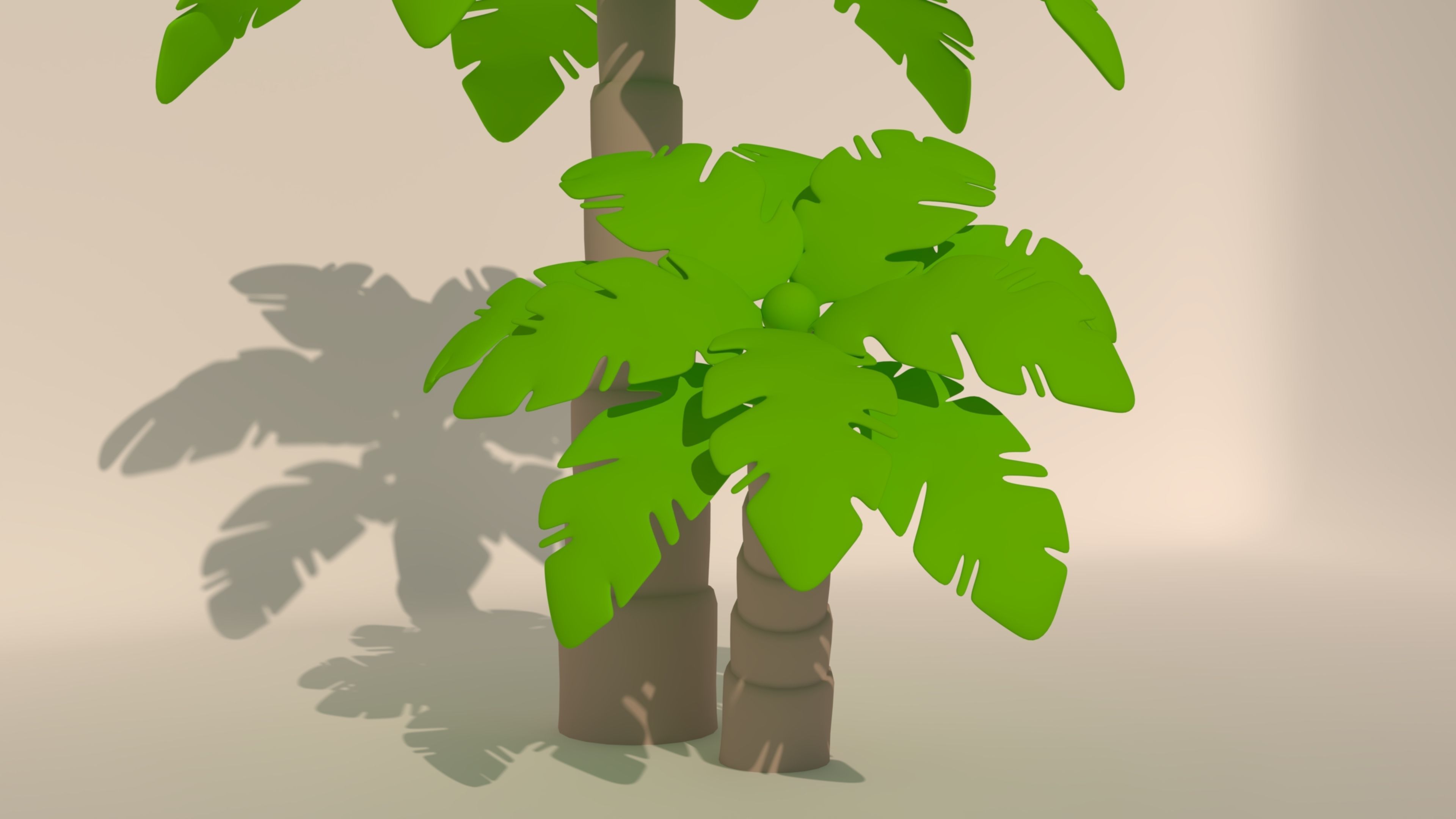 Palm Trees Beach Icon 3D model_3