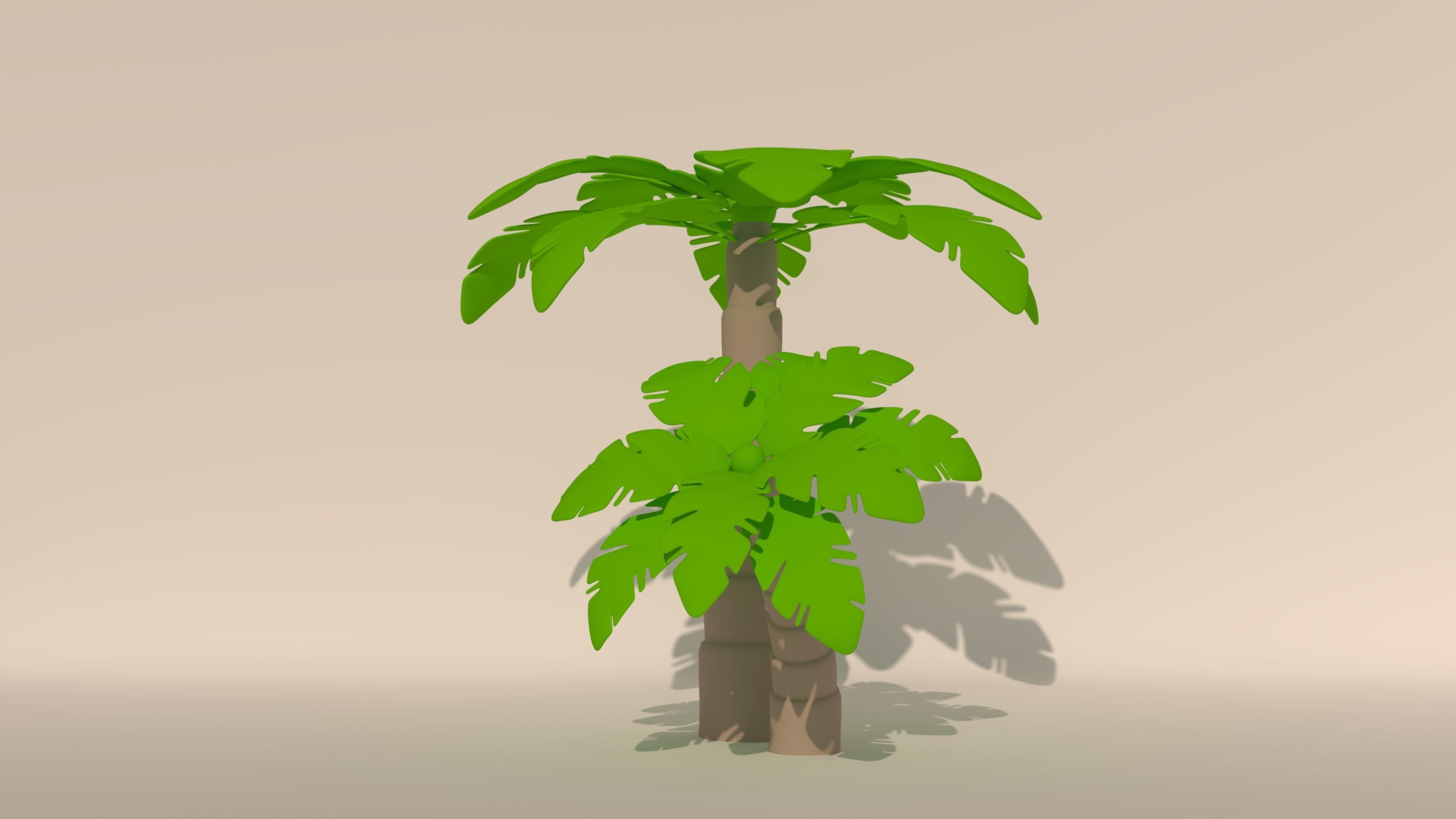 Palm Trees Beach Icon 3D model_1