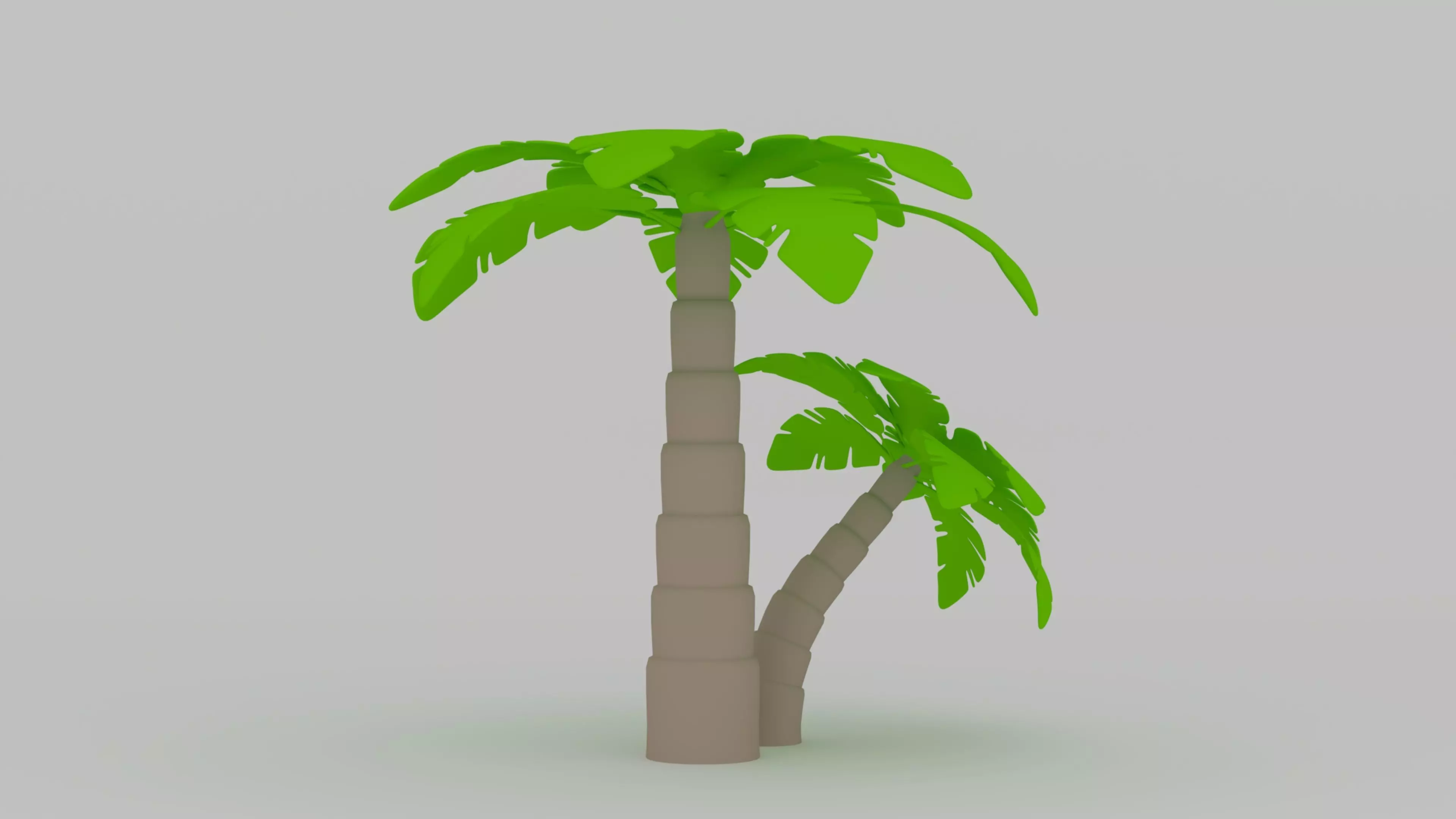 Palm Trees Beach Icon 3D model_0