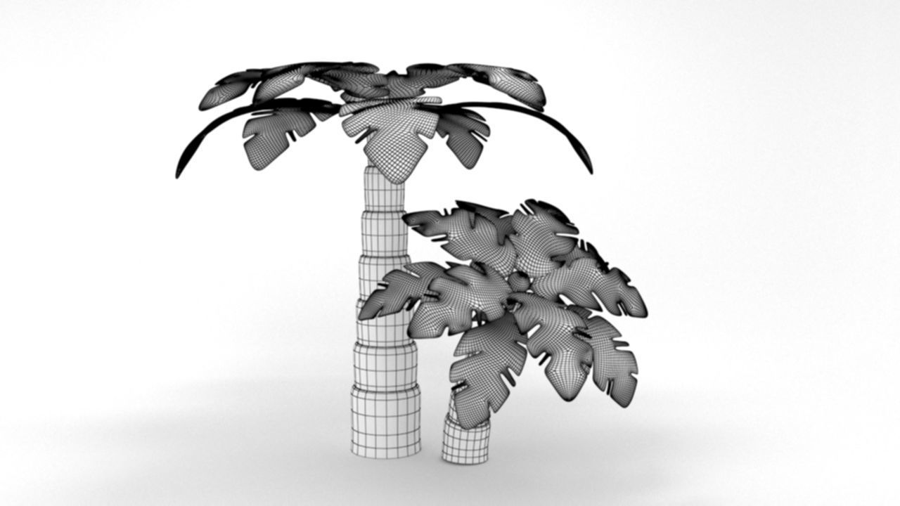 Palm Trees Beach Icon 3D model_7