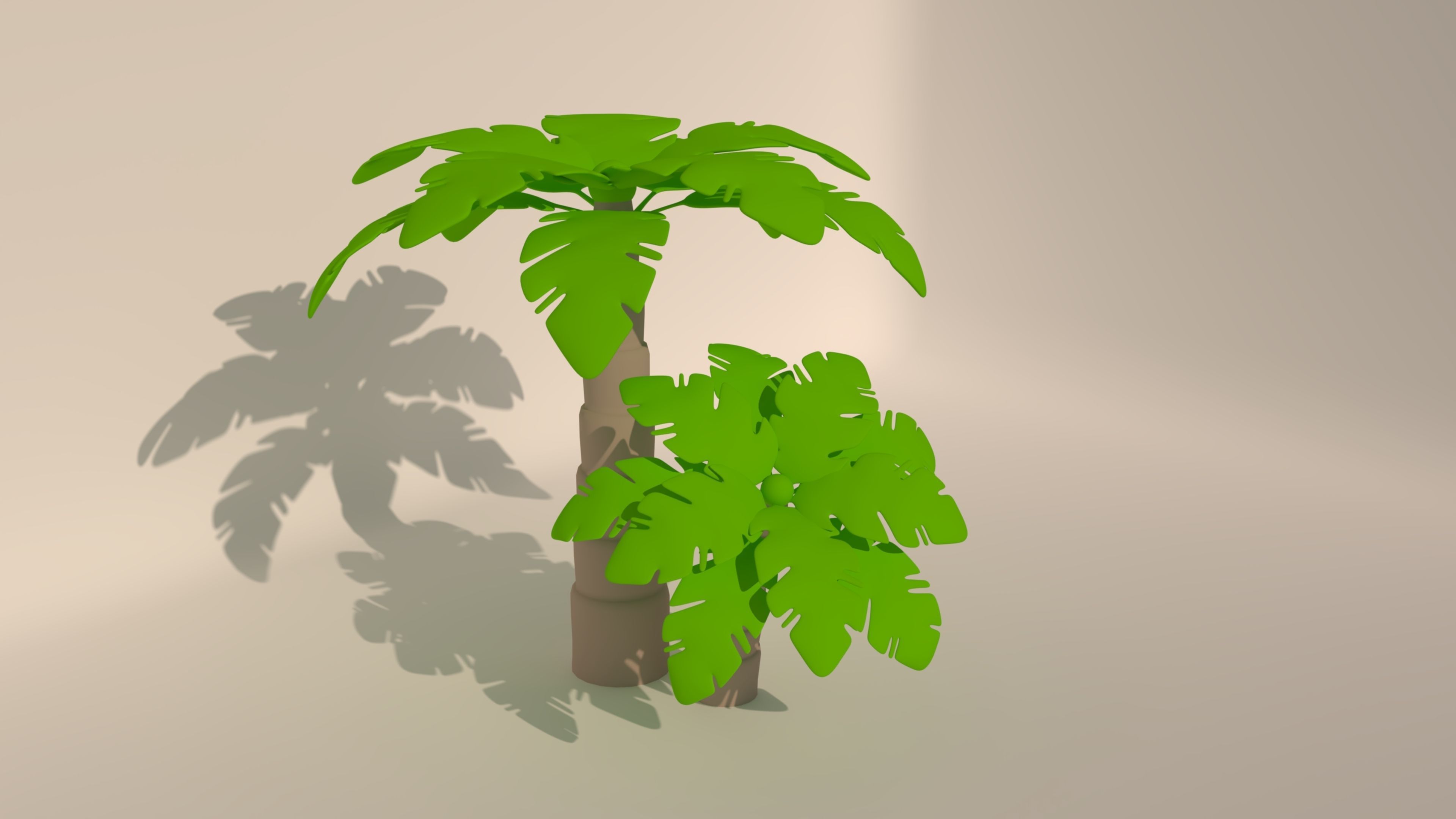 Palm Trees Beach Icon 3D model_4