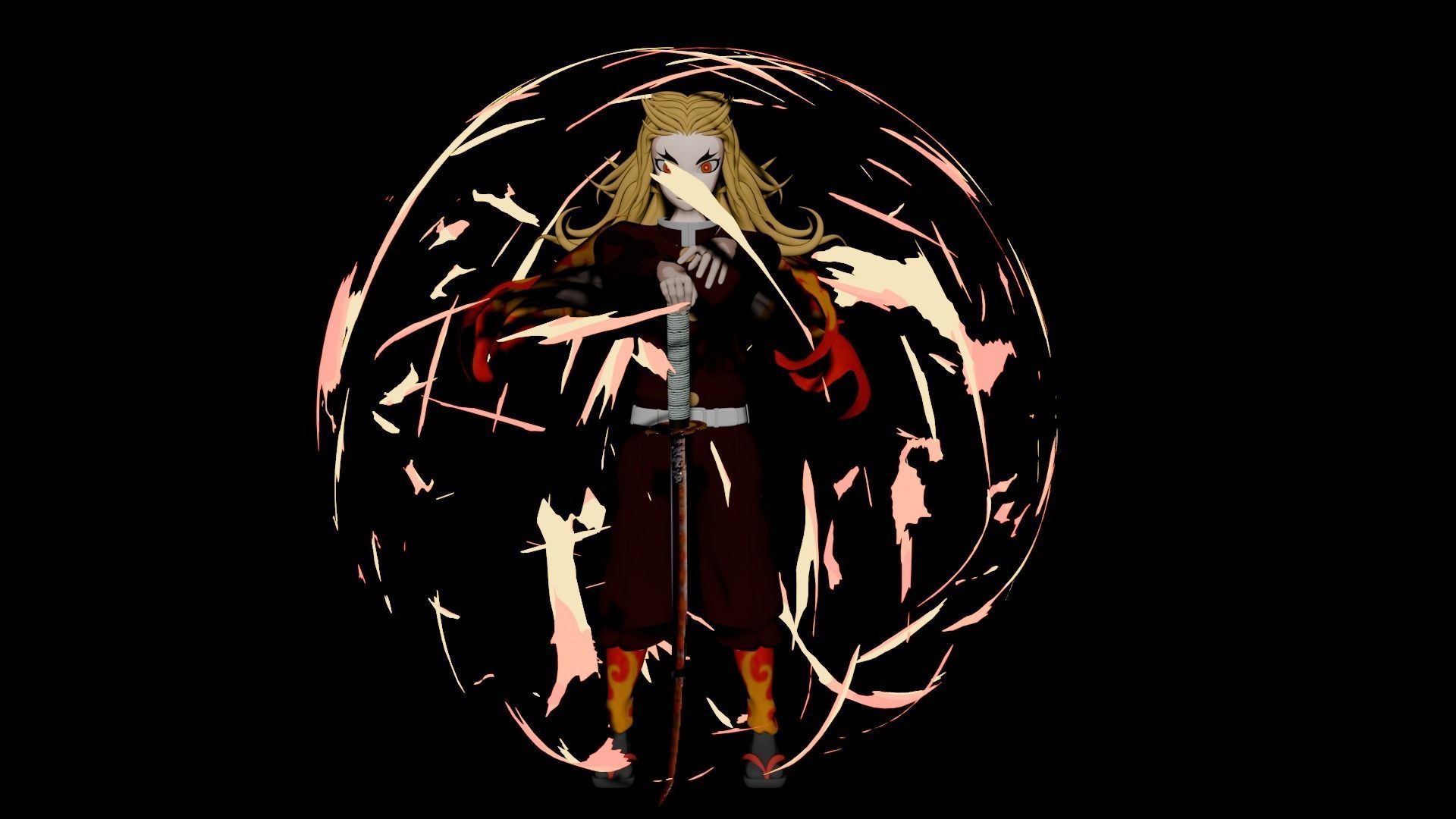 A model of Kyojuro Rengoku 3D model_2