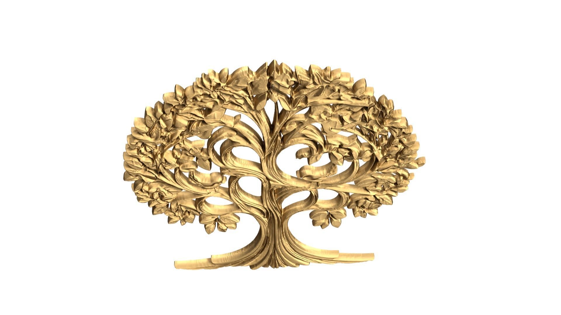 decor set wall panel tree relief mural CNC 07 3D print model_4