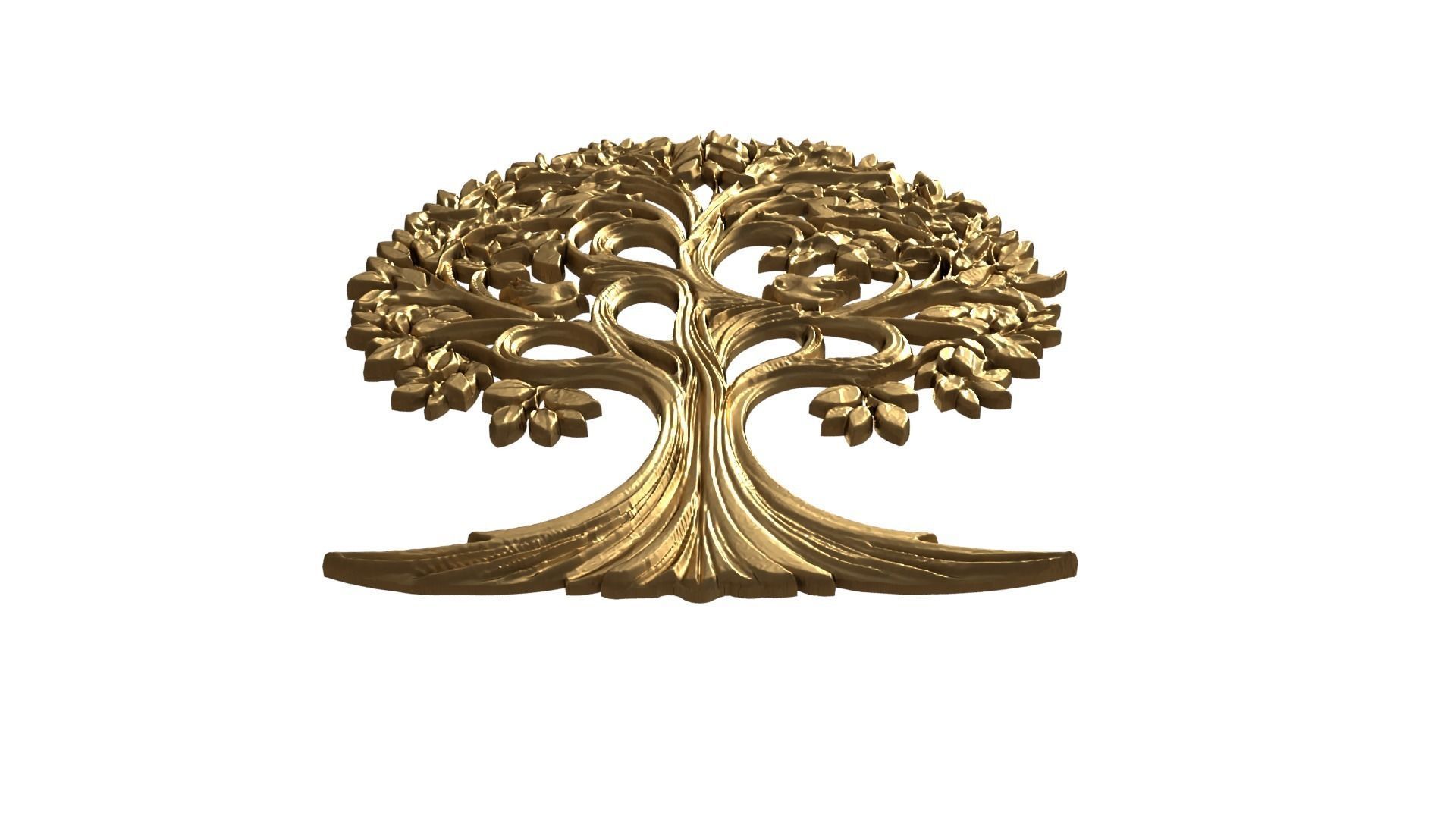 decor set wall panel tree relief mural CNC 07 3D print model_3