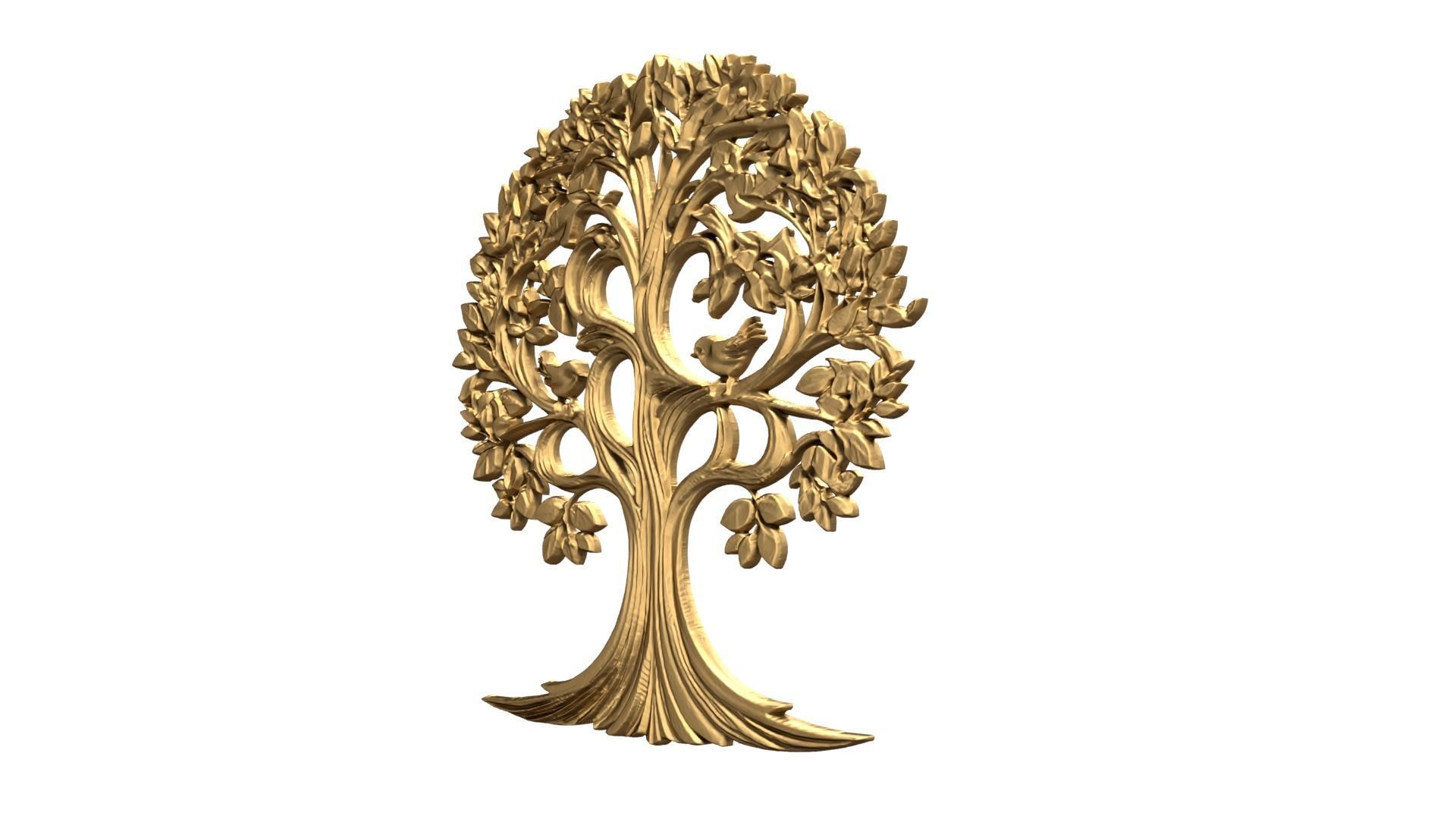 decor set wall panel tree relief mural CNC 07 3D print model_2