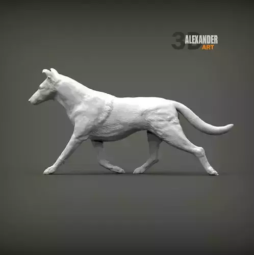 smooth coat collie running 3D print model