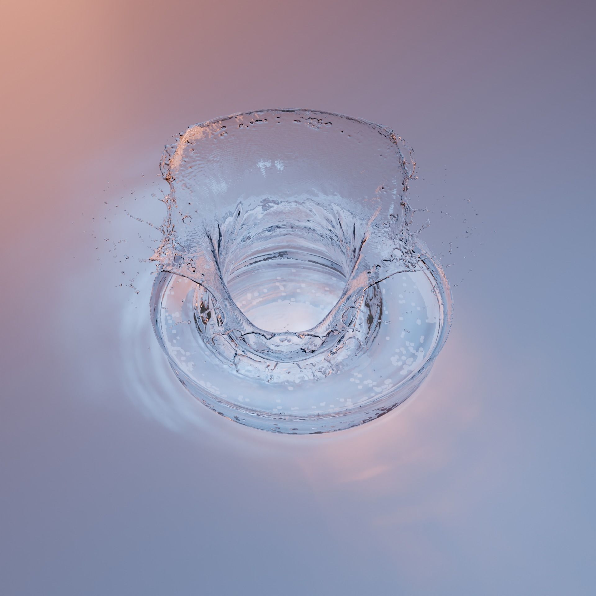 Crown Splash Static Meshes x4 3D model_6