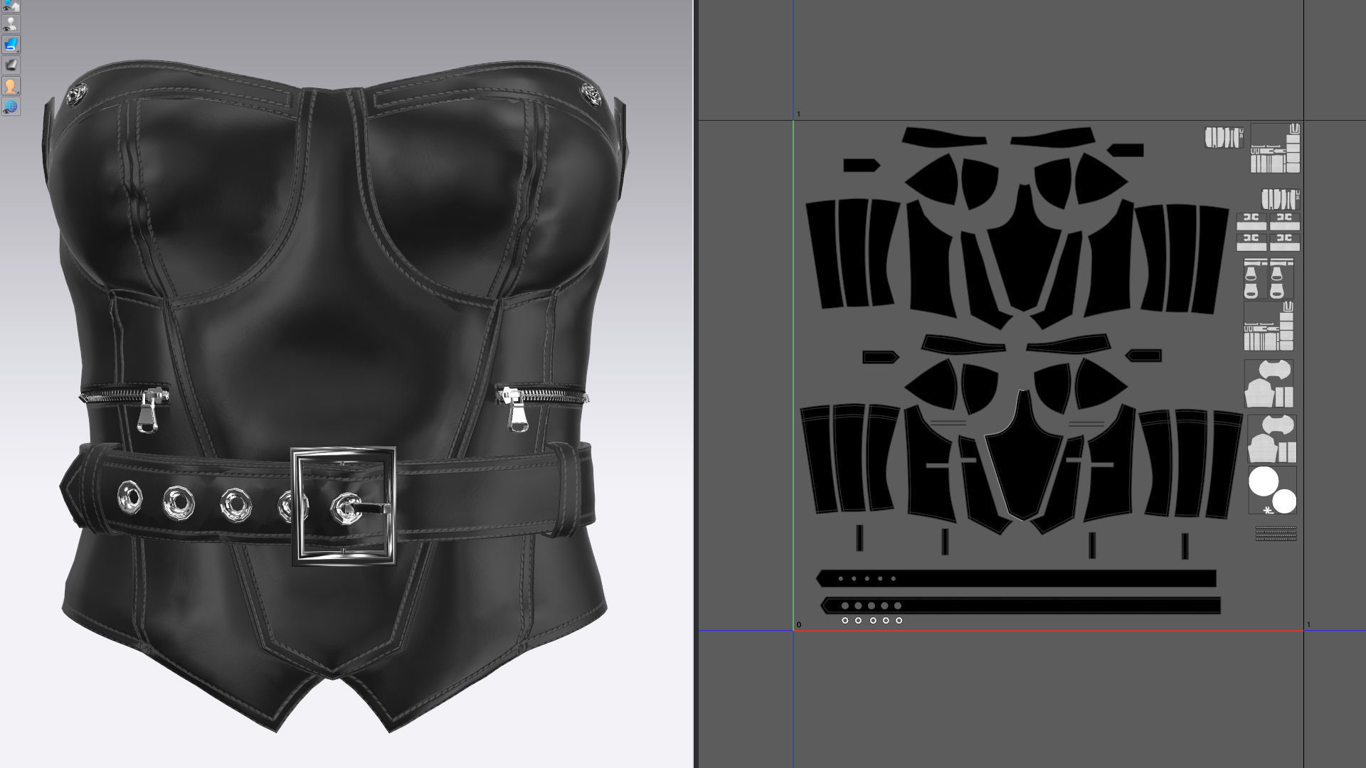 8 FEMALE LEATHER TANK TOP 3D model_11