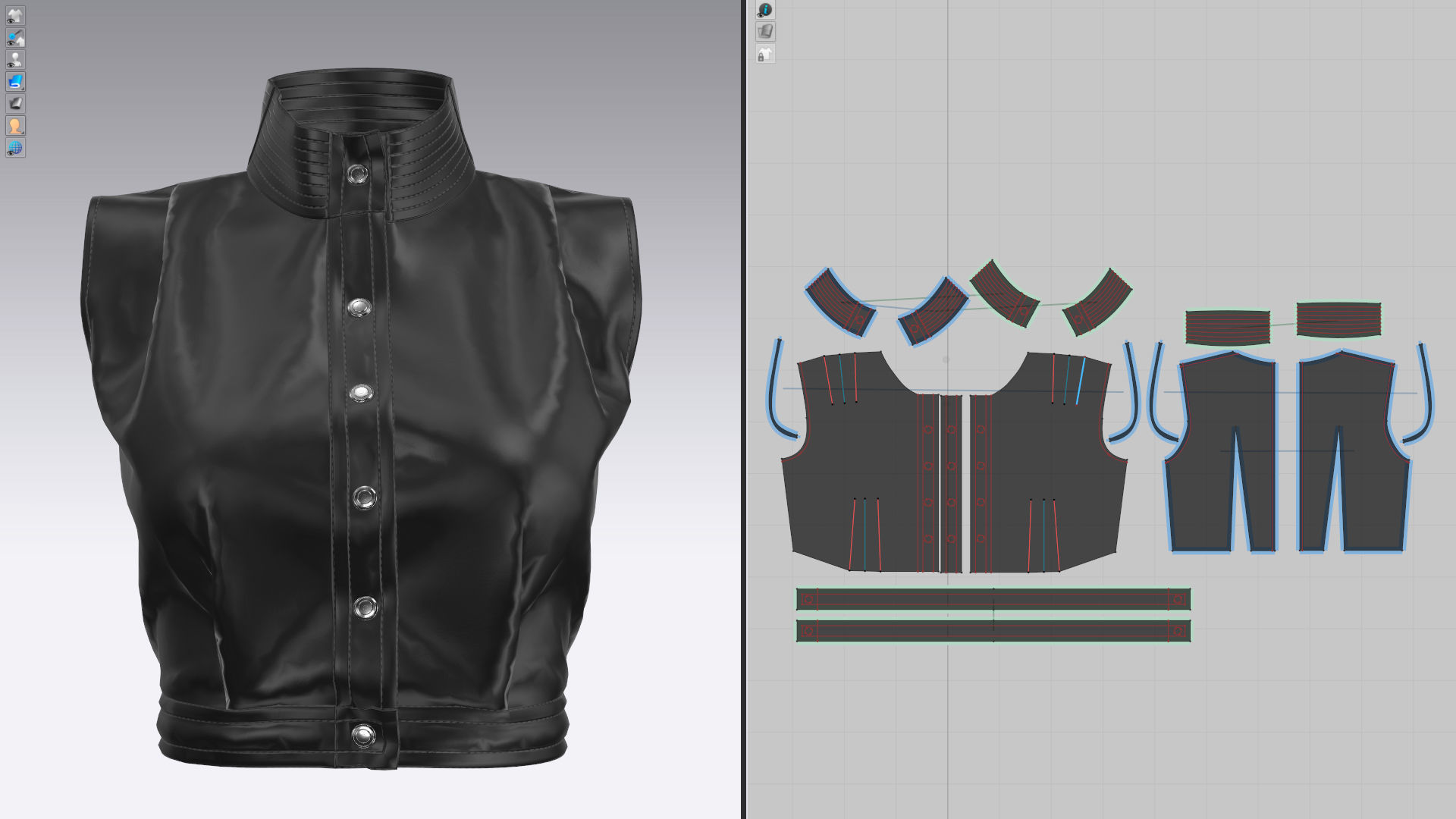 8 FEMALE LEATHER TANK TOP 3D model_29