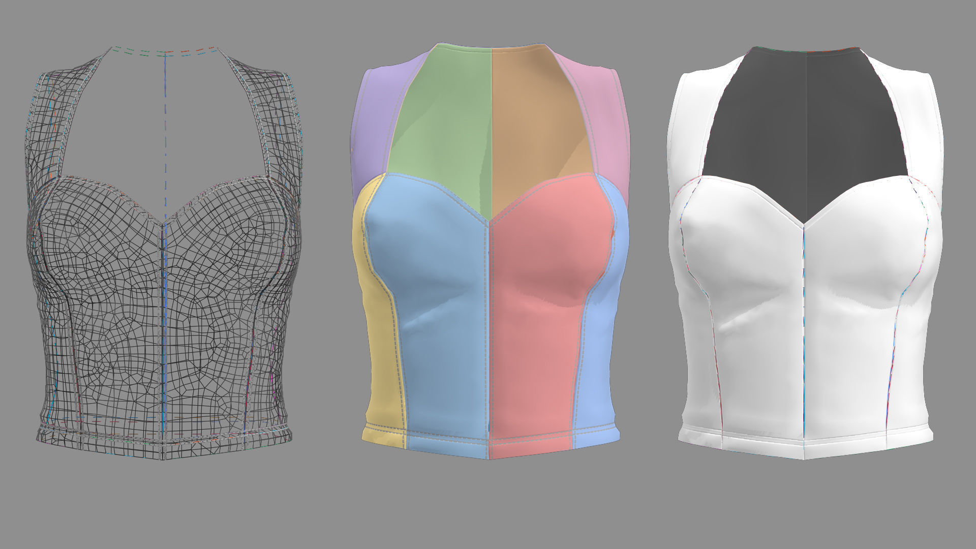 8 FEMALE LEATHER TANK TOP 3D model_36