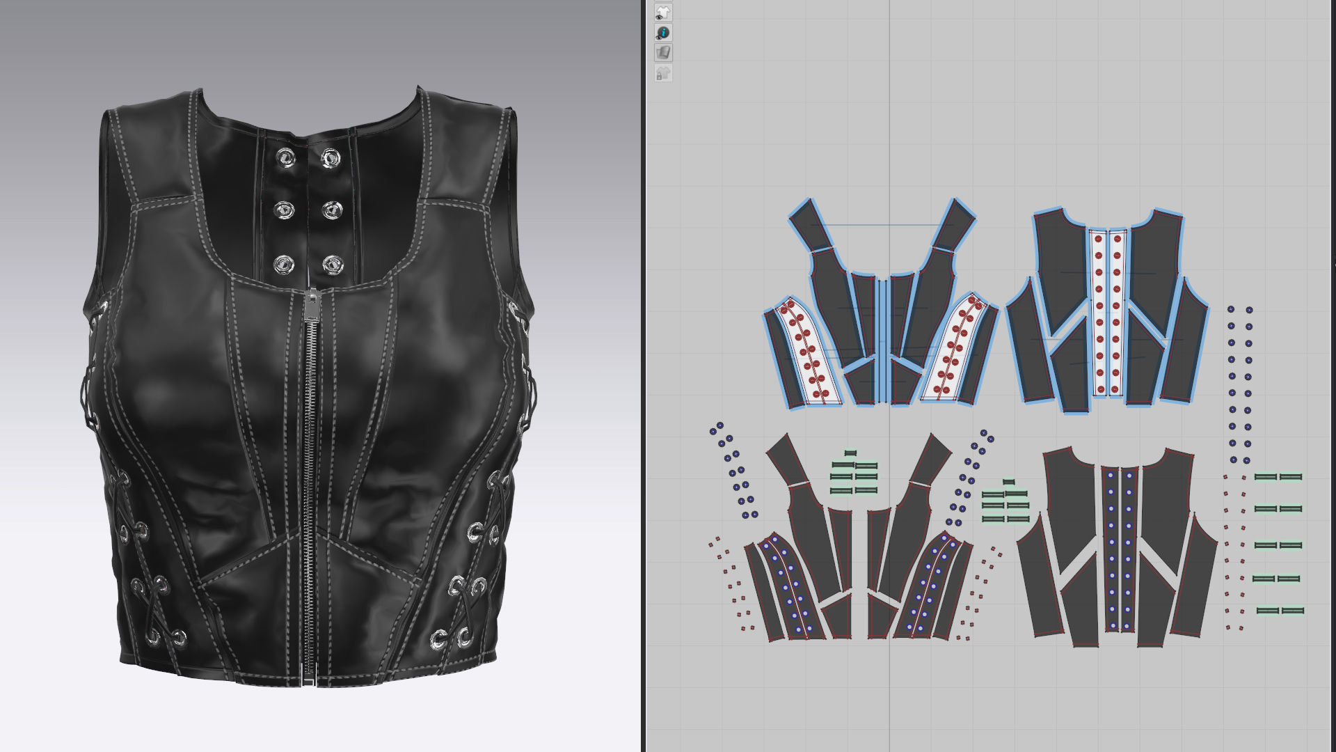 8 FEMALE LEATHER TANK TOP 3D model_47