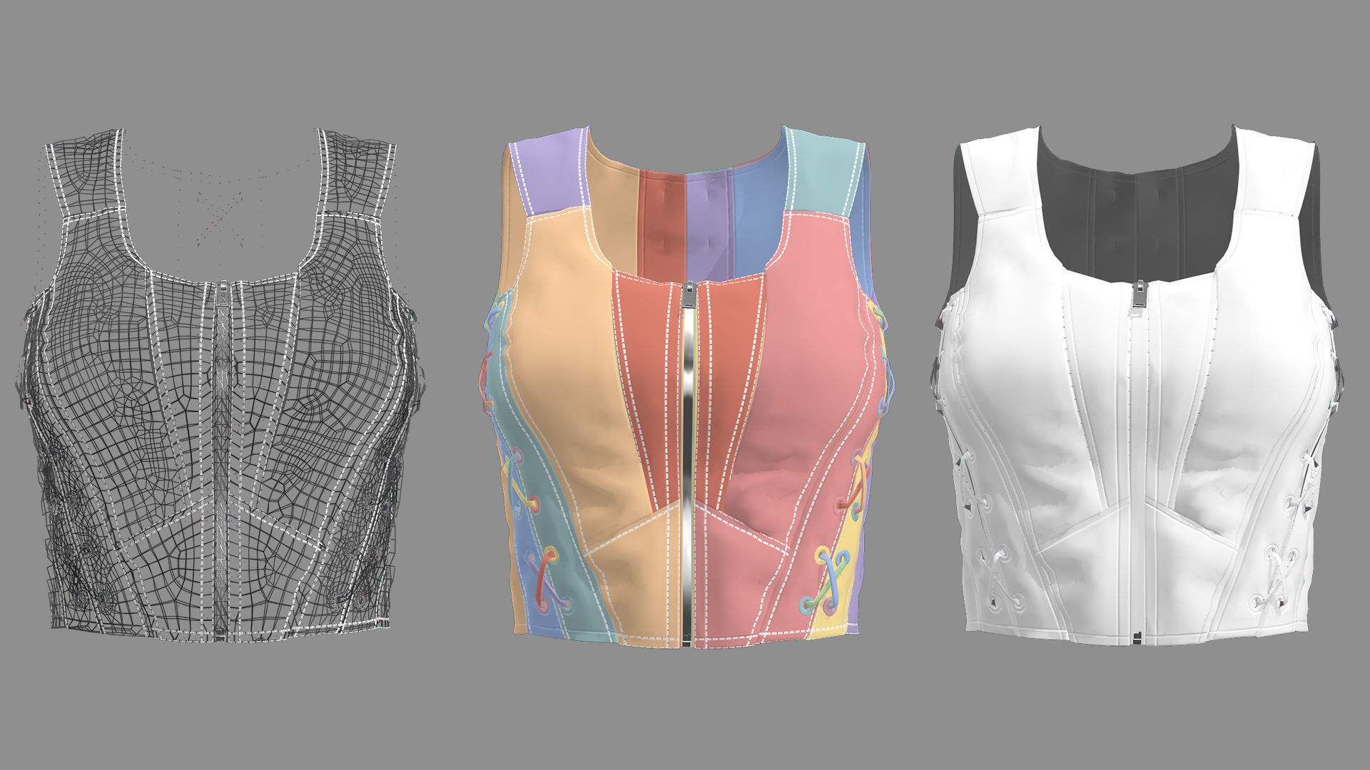 8 FEMALE LEATHER TANK TOP 3D model_48