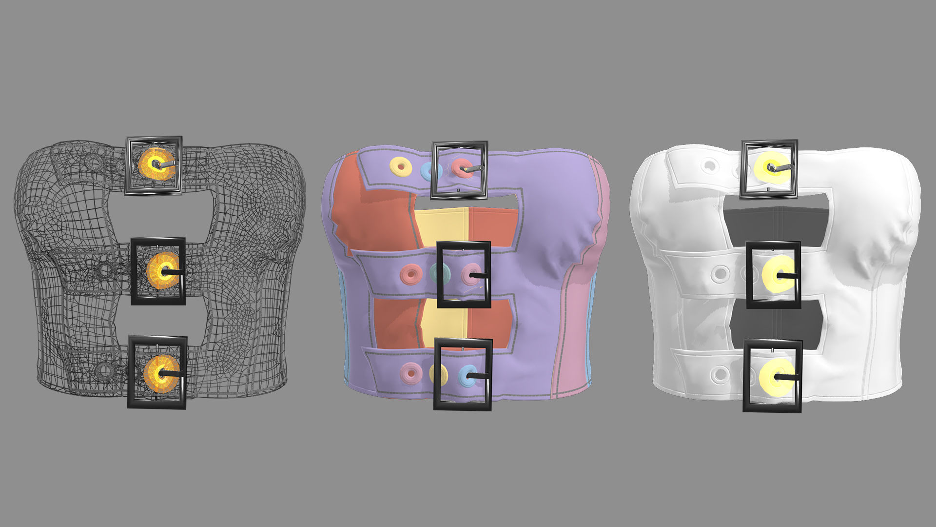 8 FEMALE LEATHER TANK TOP 3D model_18