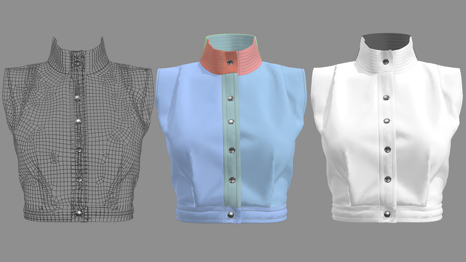 8 FEMALE LEATHER TANK TOP 3D model_30