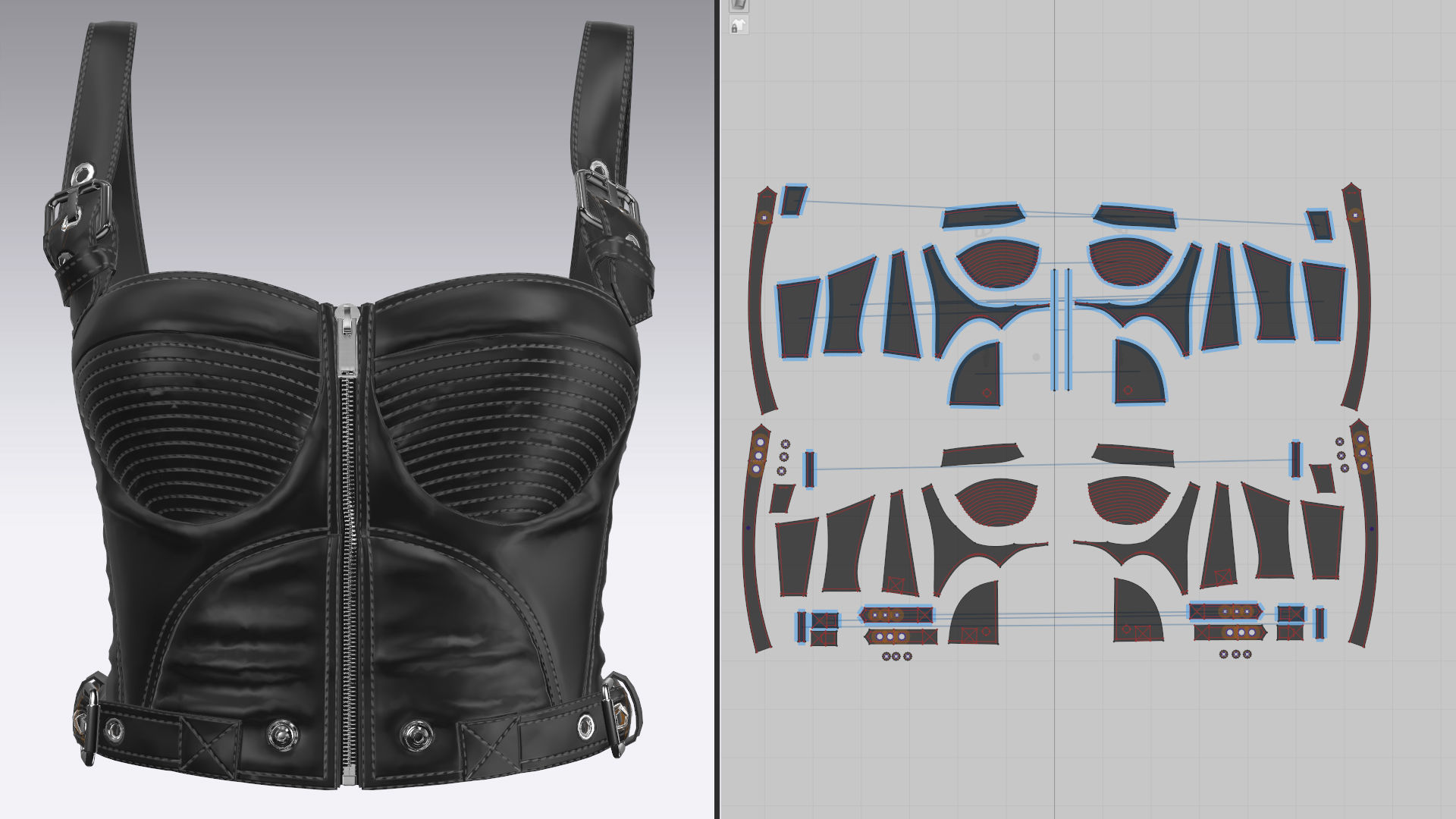 8 FEMALE LEATHER TANK TOP 3D model_23