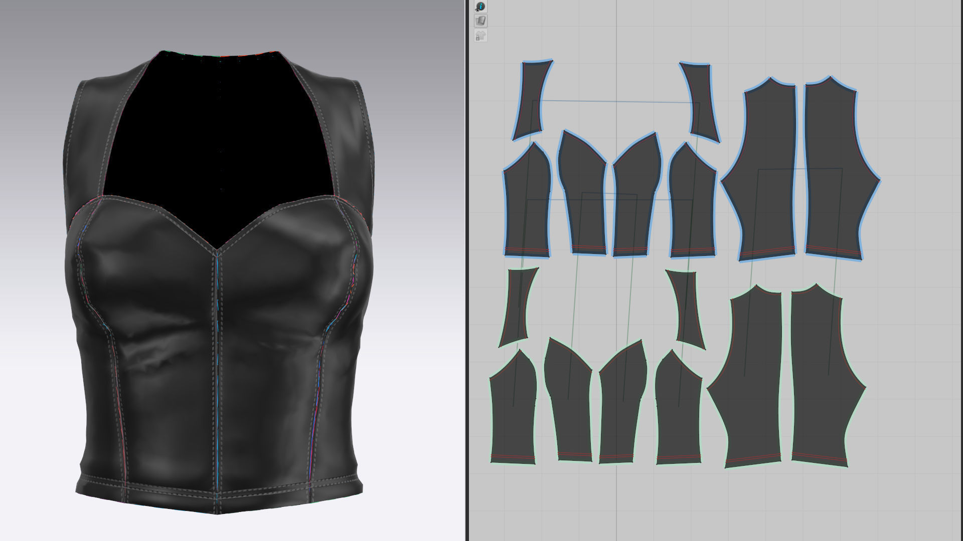 8 FEMALE LEATHER TANK TOP 3D model_35