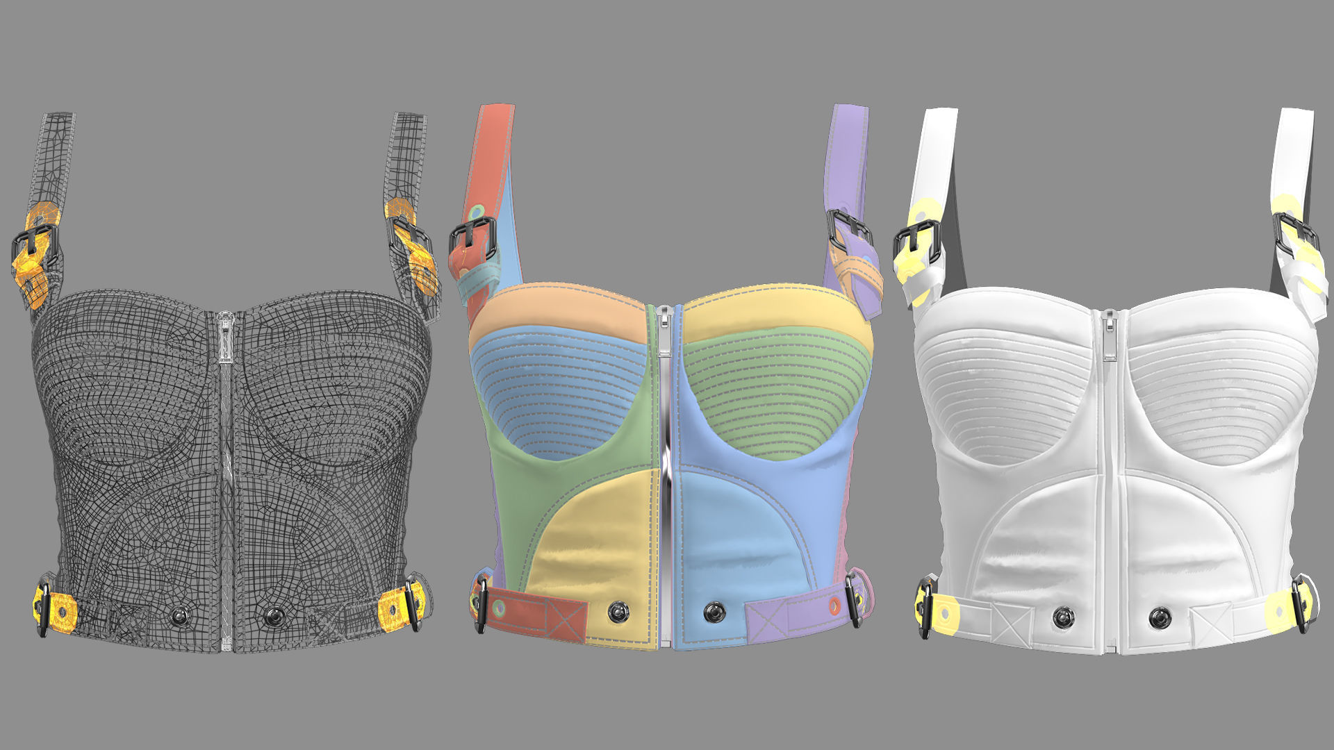 8 FEMALE LEATHER TANK TOP 3D model_24