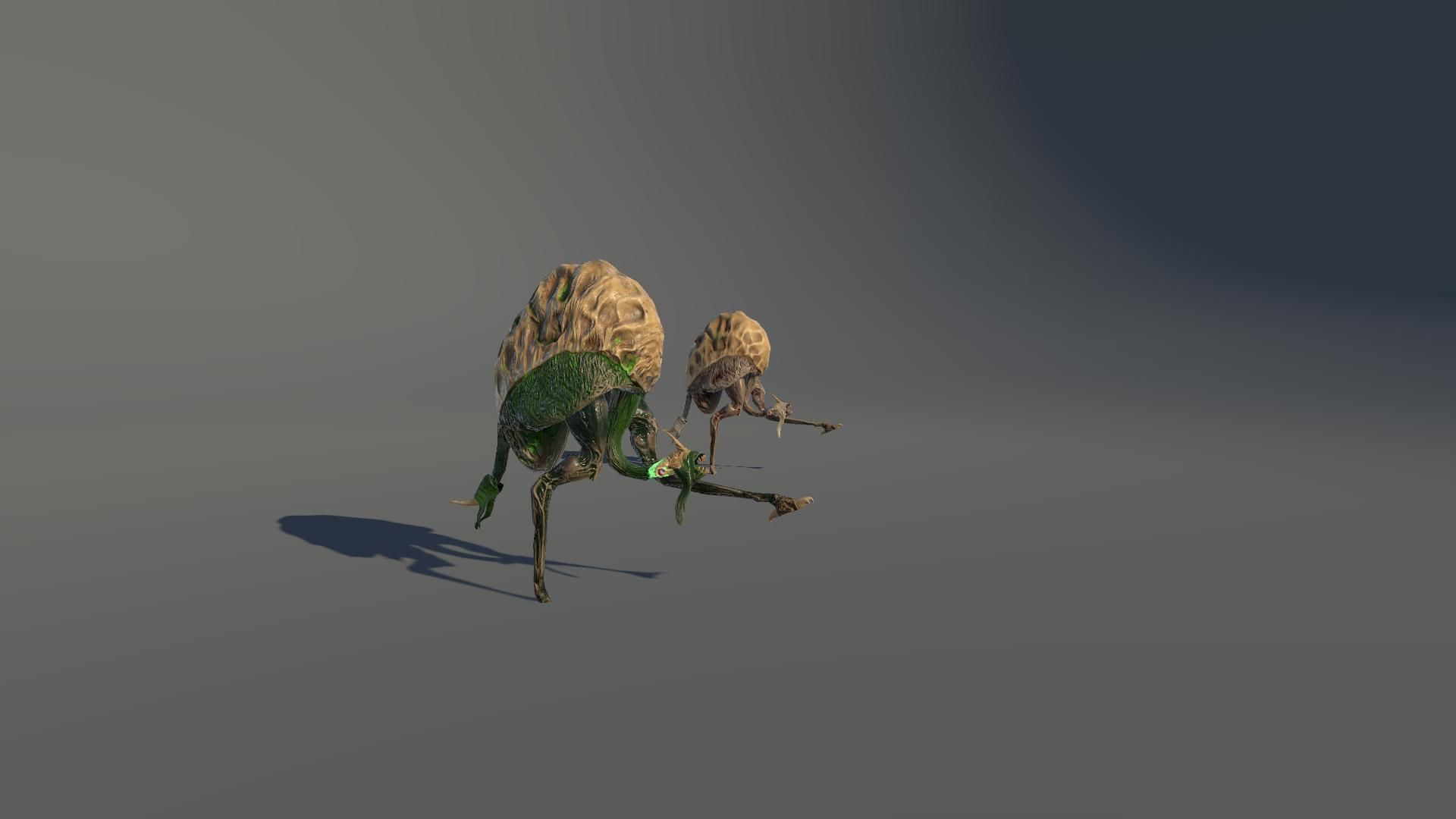 Ostrich Dinosaur Velociraptor Monster 4 Low-poly 3D model_16