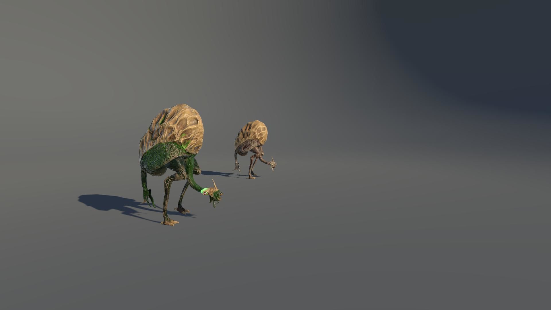 Ostrich Dinosaur Velociraptor Monster 4 Low-poly 3D model_14