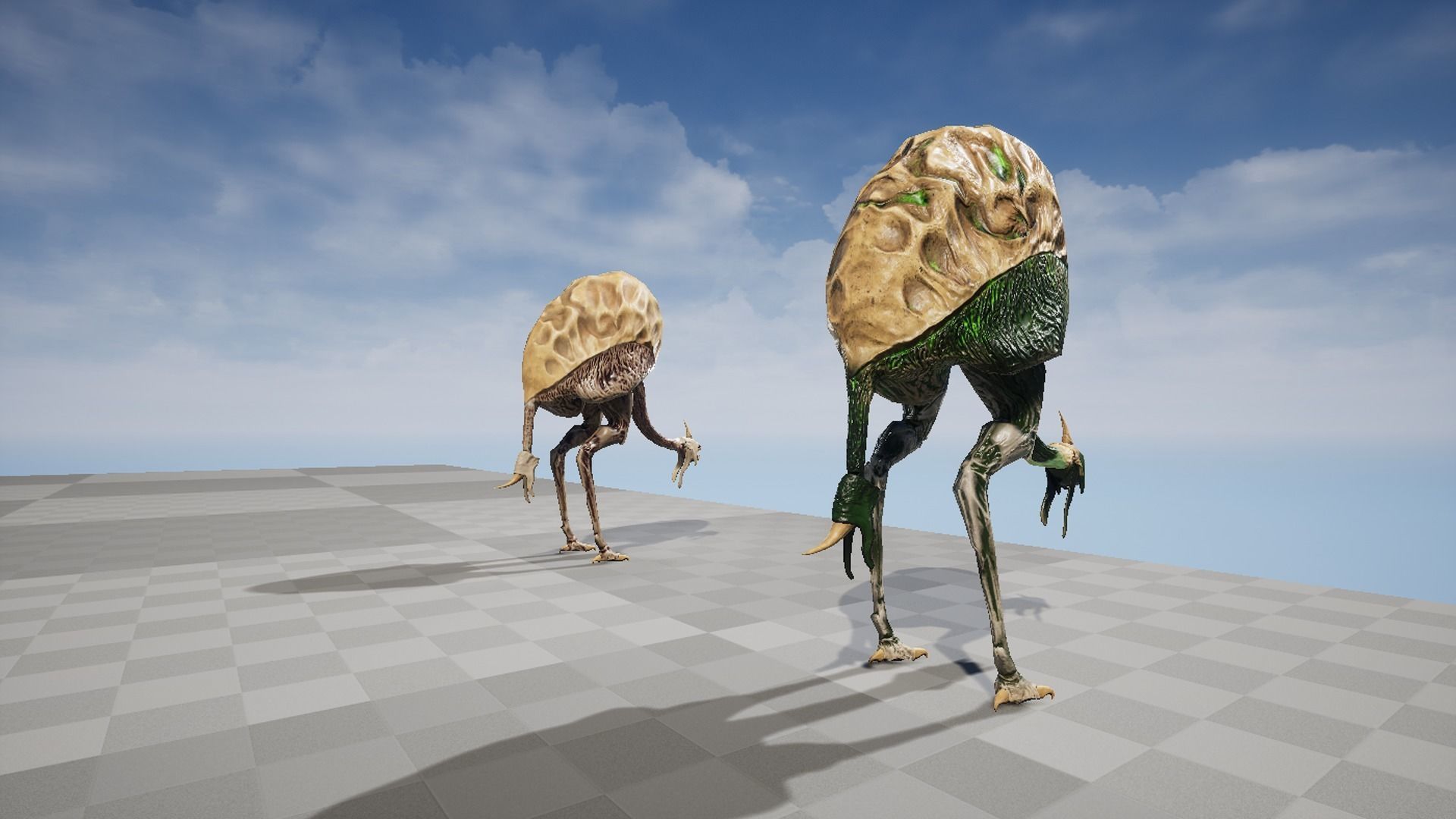 Ostrich Dinosaur Velociraptor Monster 4 Low-poly 3D model_13