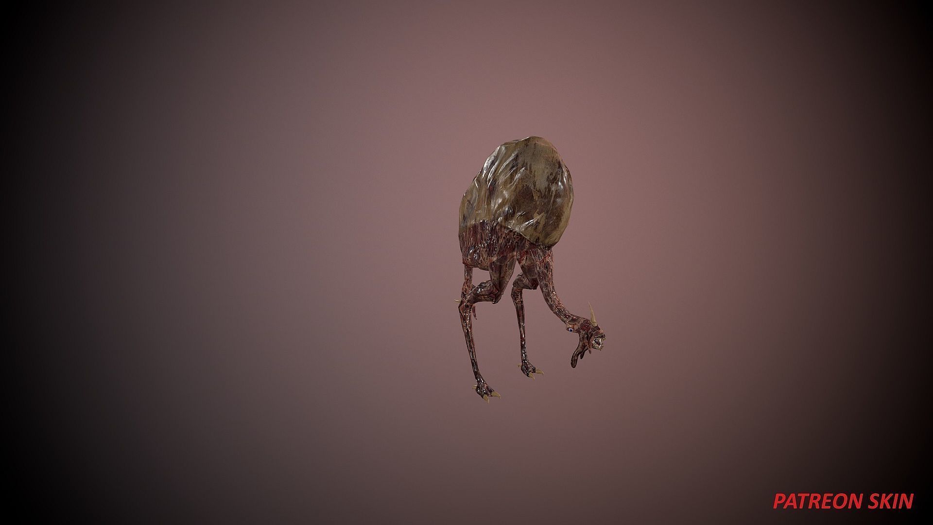 Ostrich Dinosaur Velociraptor Monster 4 Low-poly 3D model_4