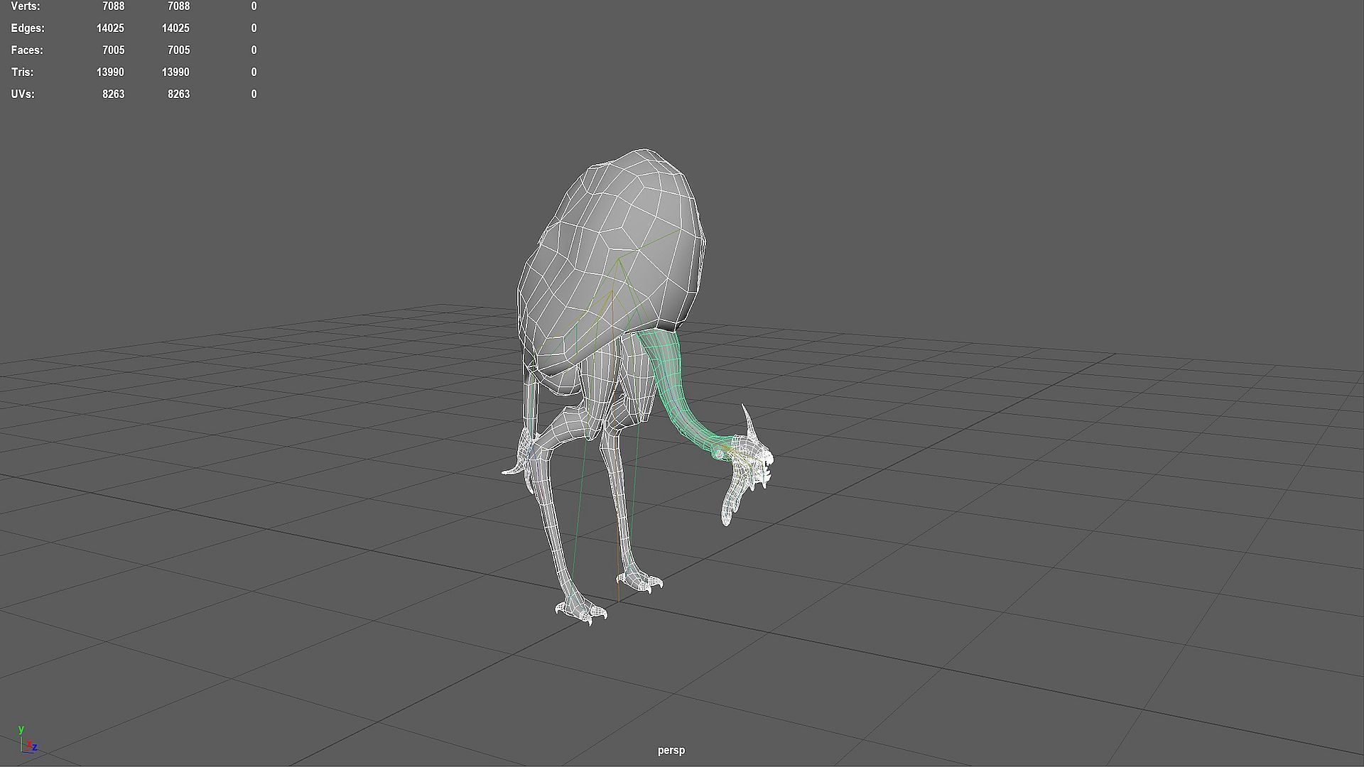 Ostrich Dinosaur Velociraptor Monster 4 Low-poly 3D model_5
