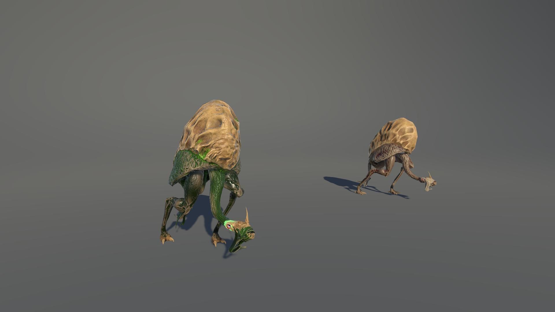 Ostrich Dinosaur Velociraptor Monster 4 Low-poly 3D model_20