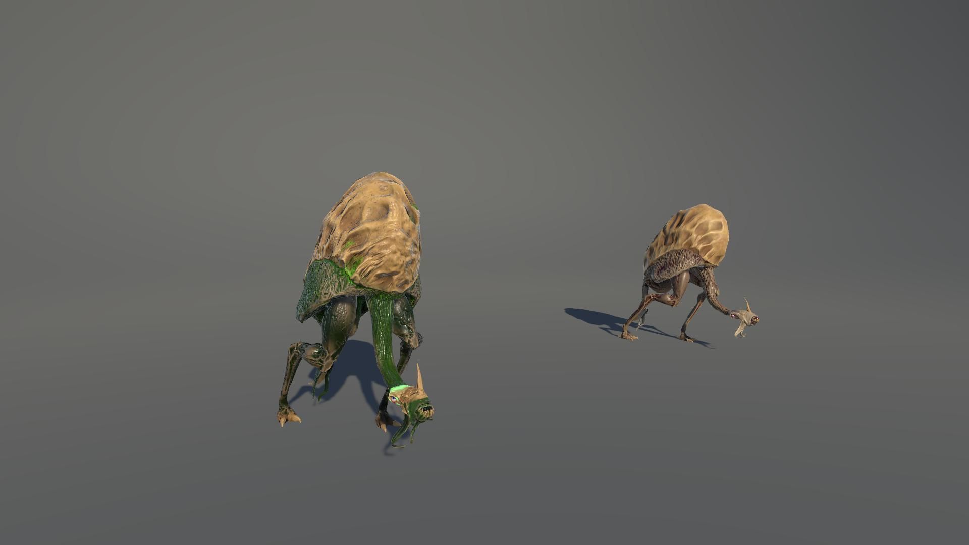 Ostrich Dinosaur Velociraptor Monster 4 Low-poly 3D model_22