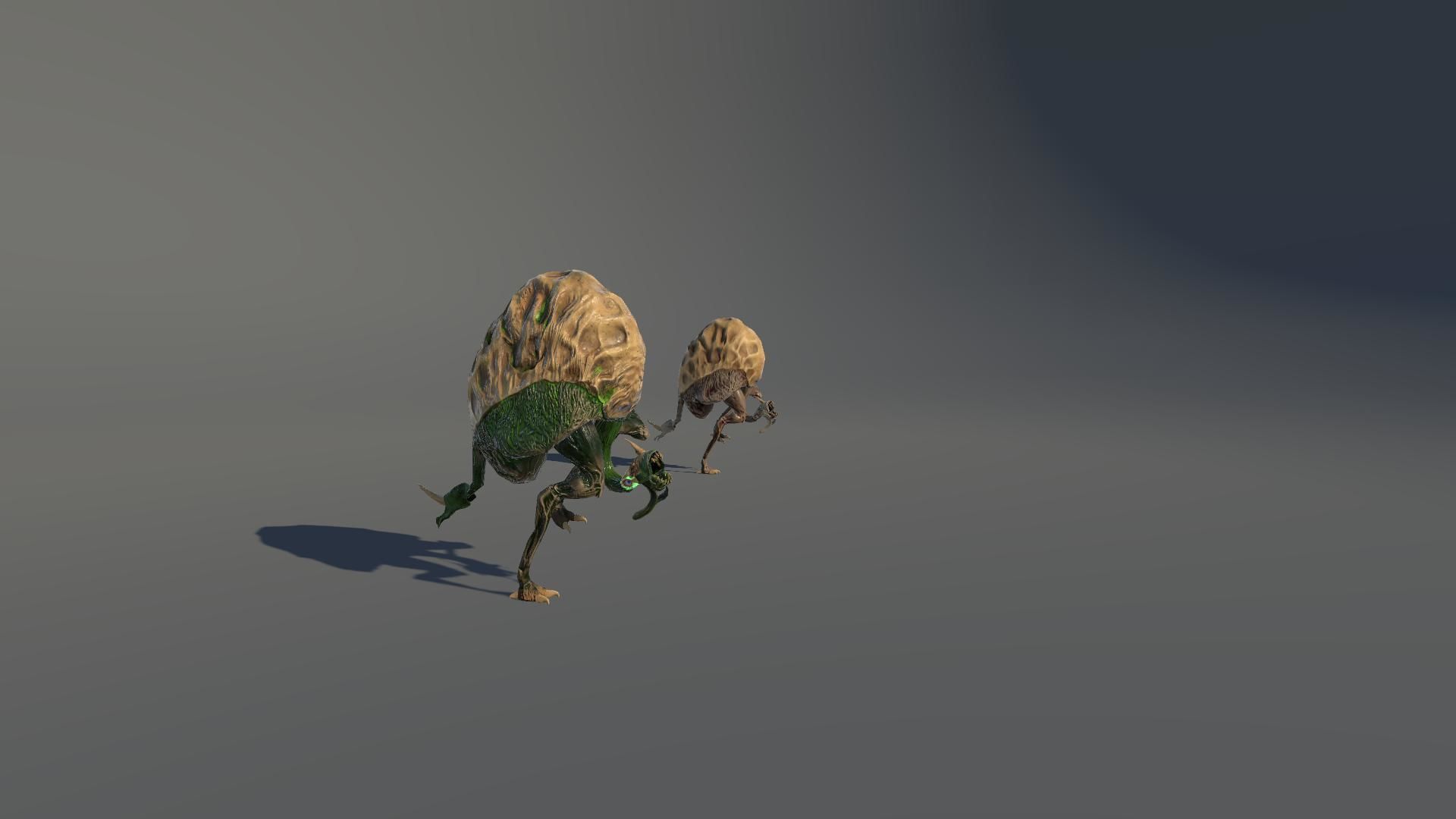 Ostrich Dinosaur Velociraptor Monster 4 Low-poly 3D model_8