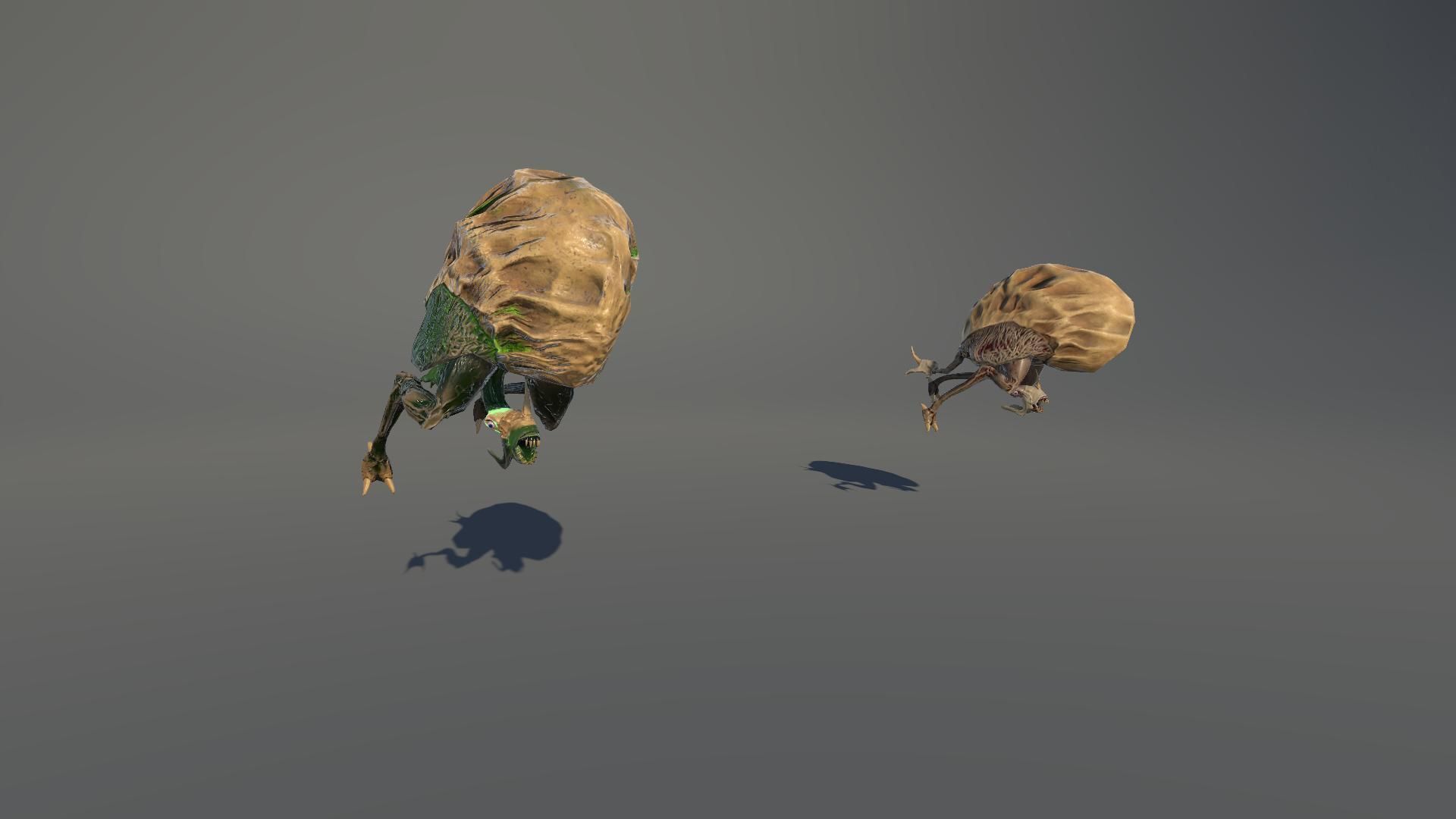 Ostrich Dinosaur Velociraptor Monster 4 Low-poly 3D model_24