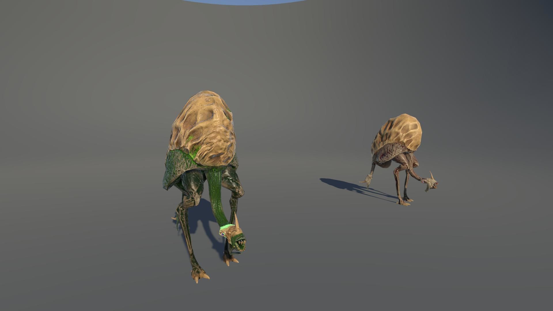 Ostrich Dinosaur Velociraptor Monster 4 Low-poly 3D model_2