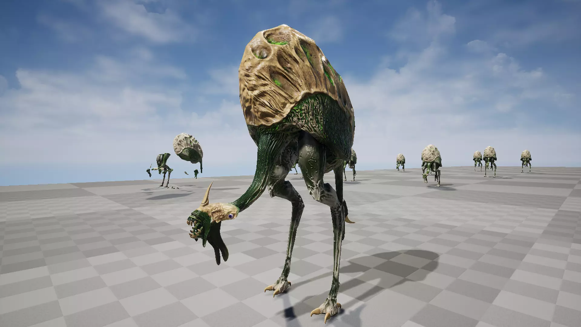 Ostrich Dinosaur Velociraptor Monster 4 Low-poly 3D model_0