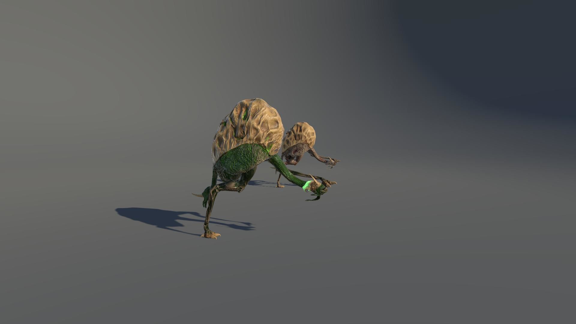 Ostrich Dinosaur Velociraptor Monster 4 Low-poly 3D model_18