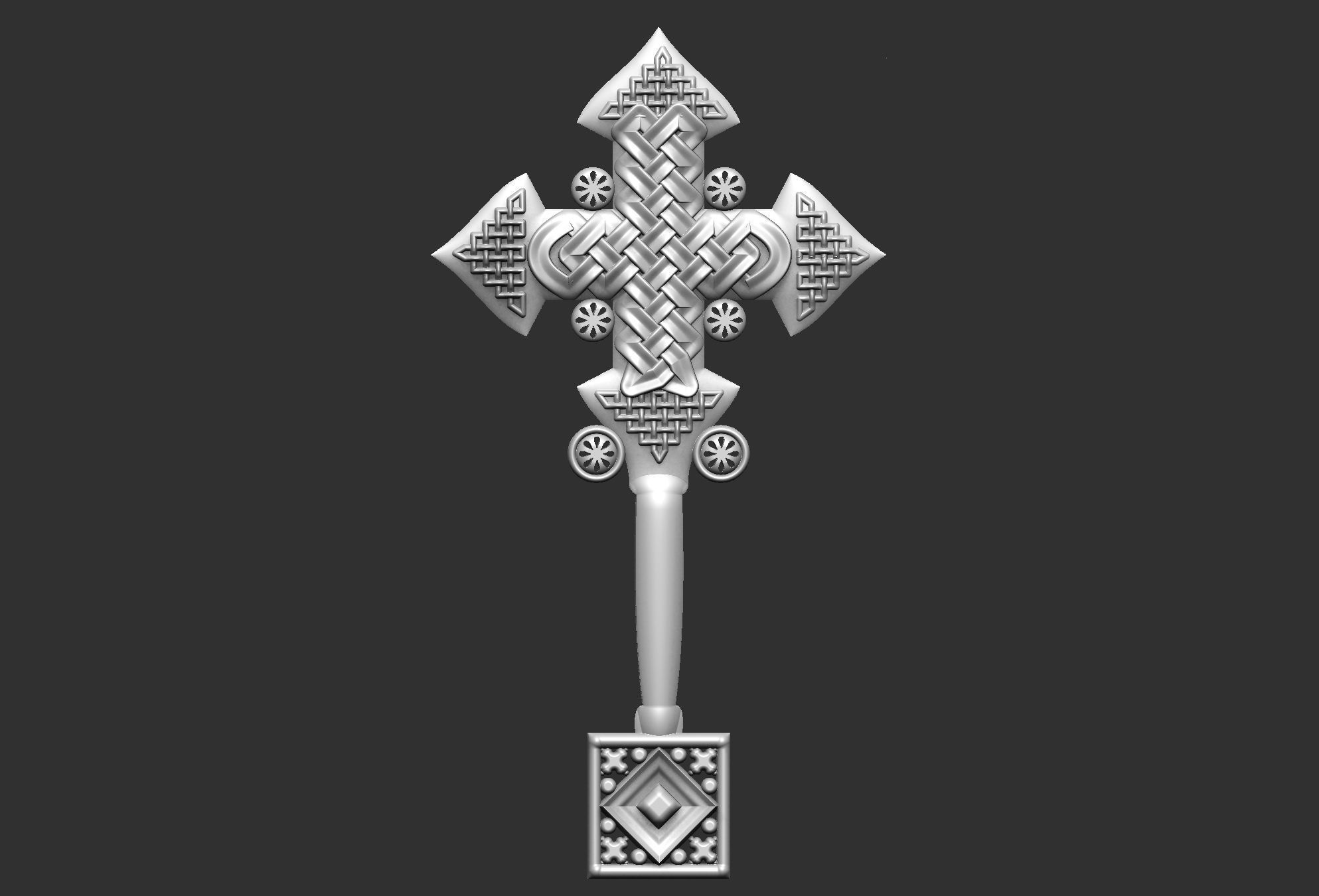 Cross carved 3D print model_9