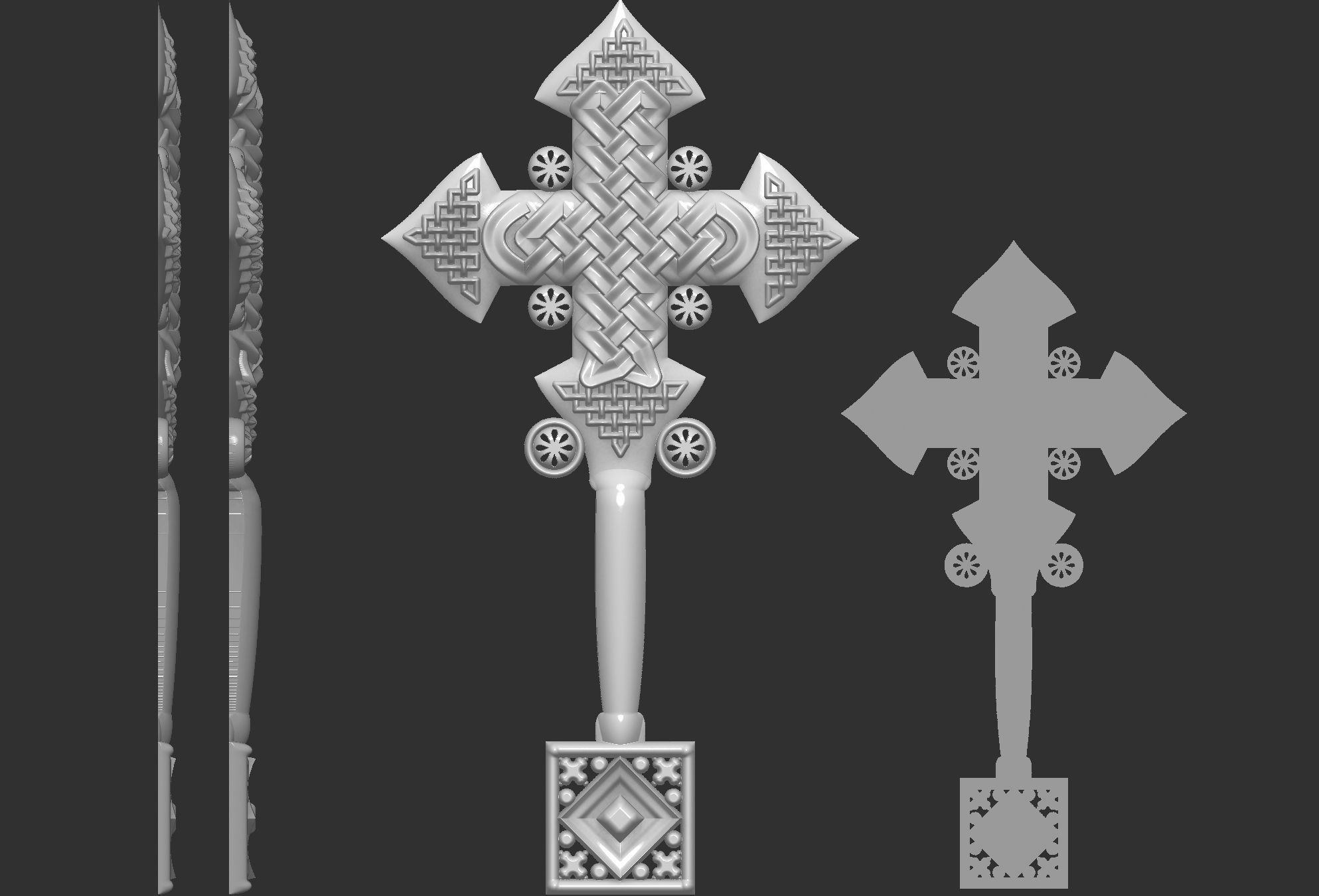 Cross carved 3D print model_7