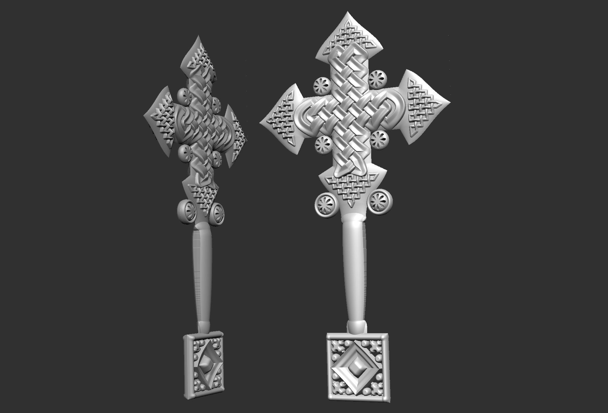 Cross carved 3D print model_13